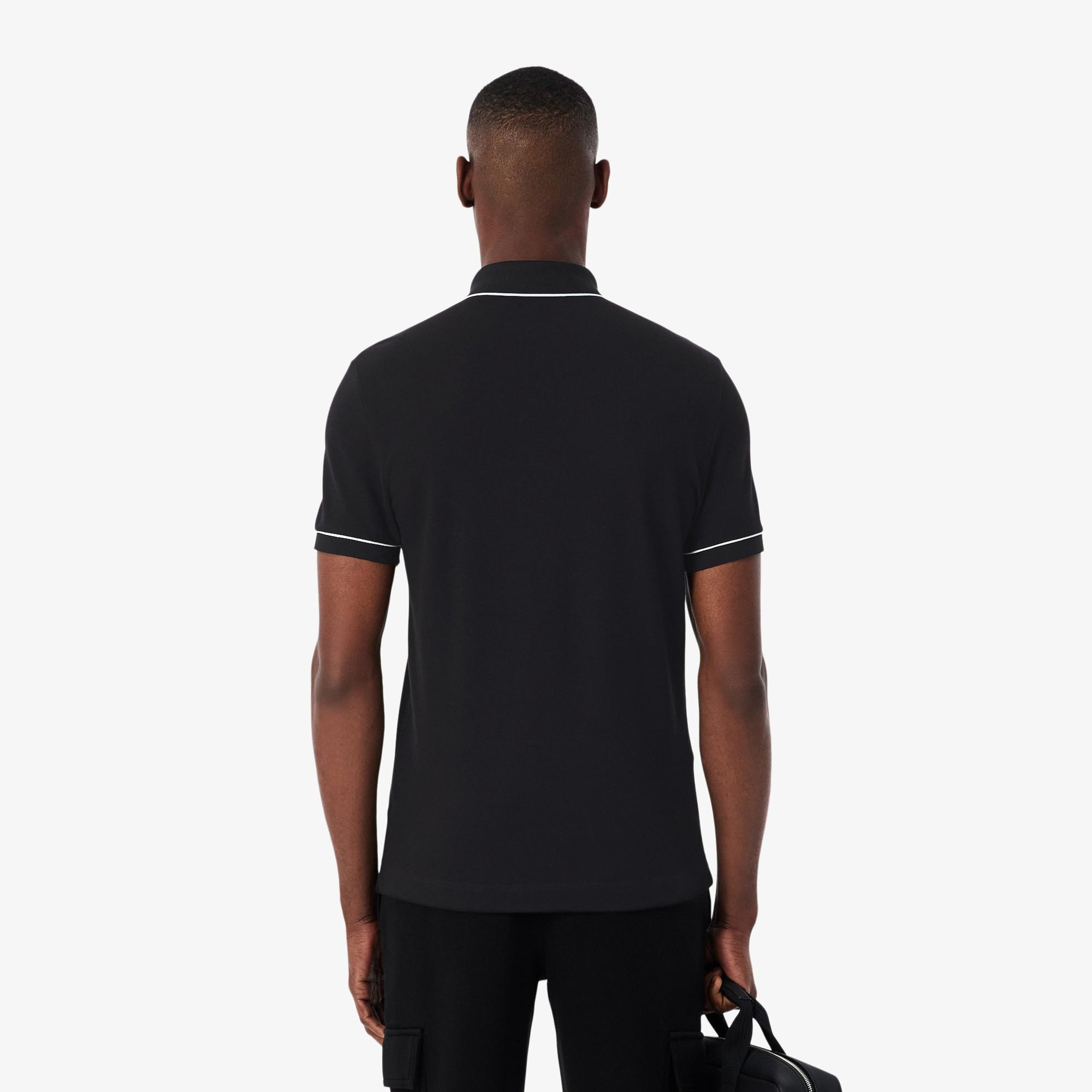 Erkek Regular Fit Organik Pamuk Siyah Paris Polo