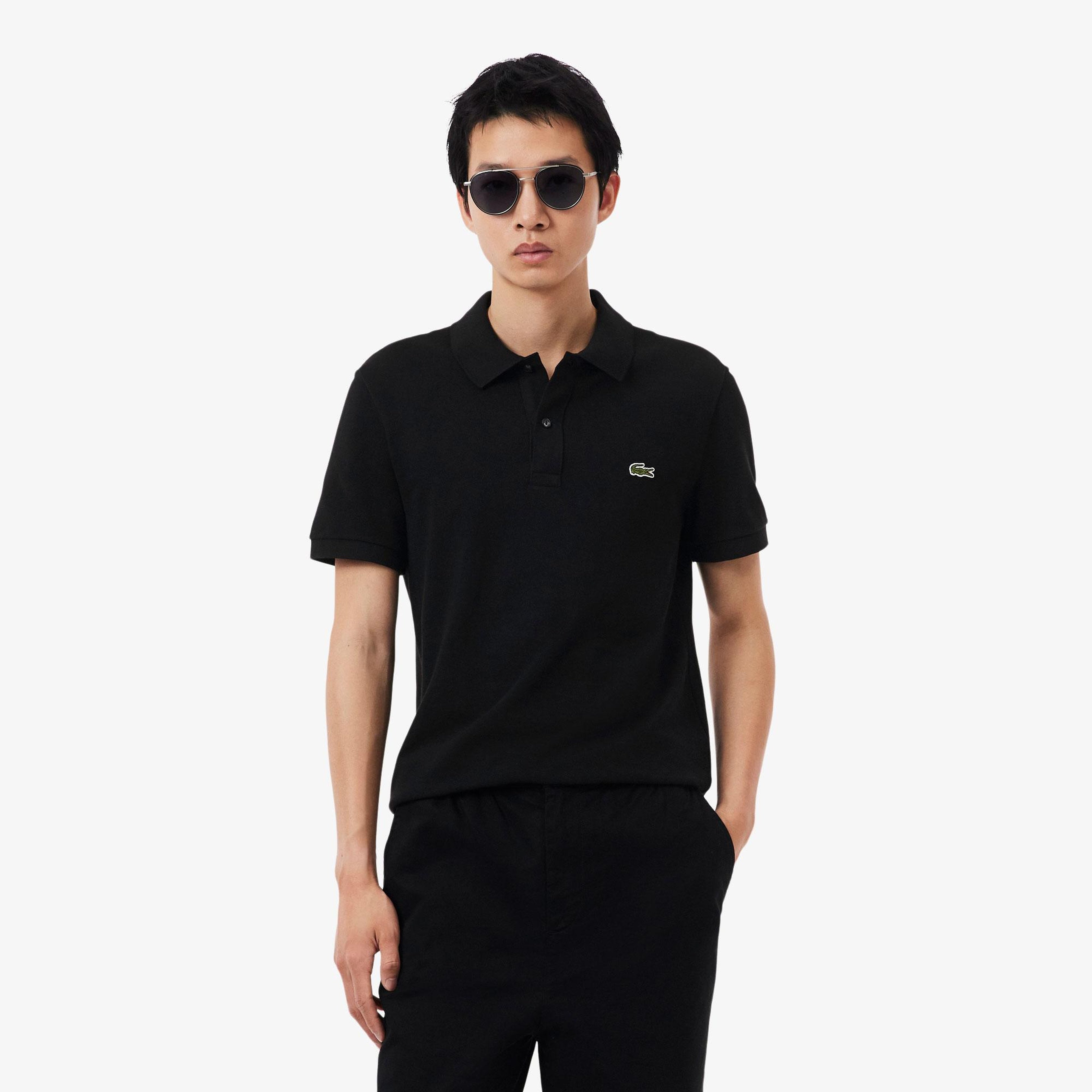 L.12.12 Erkek Slim Fit Siyah Polo