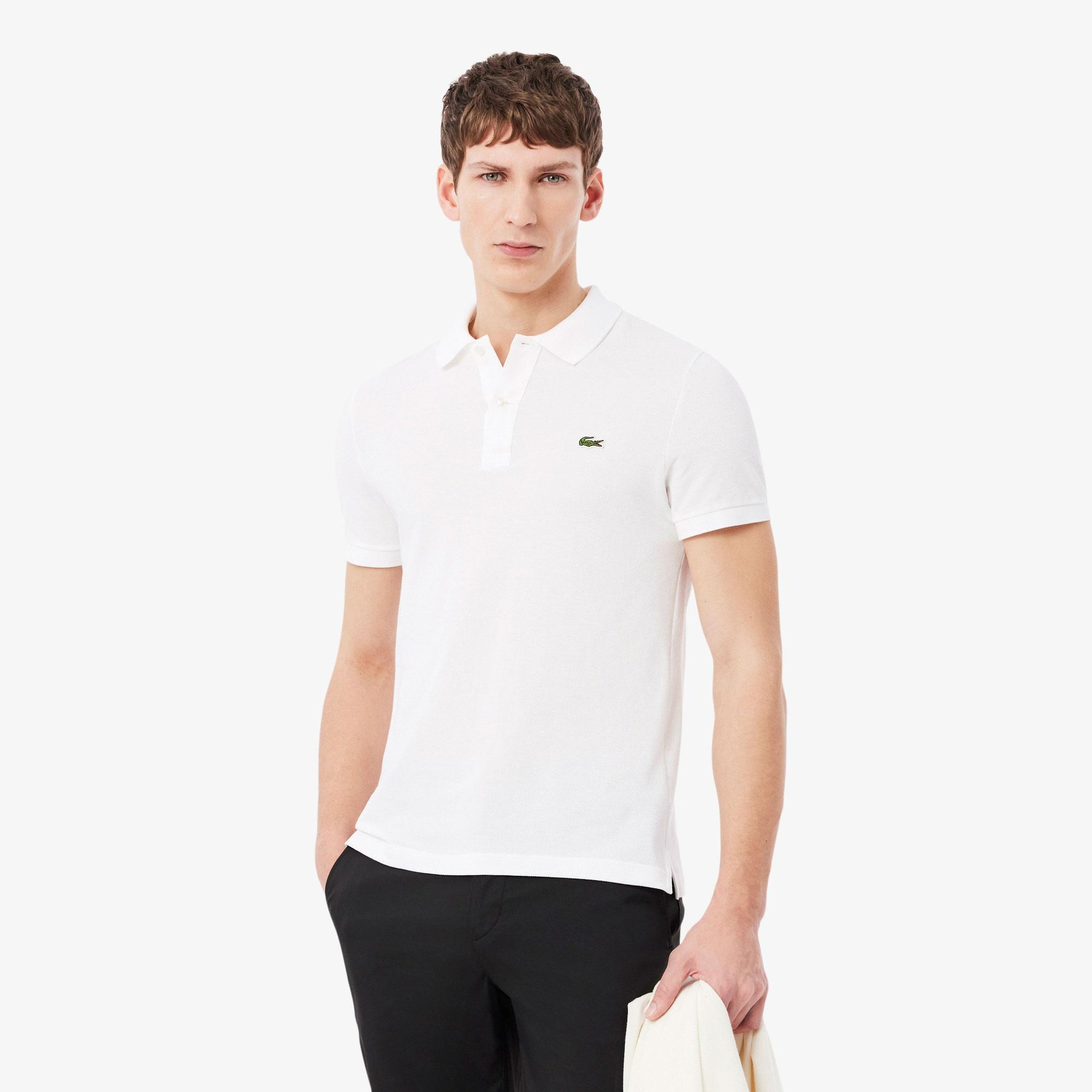 L.12.12 Erkek Slim Fit Beyaz Polo