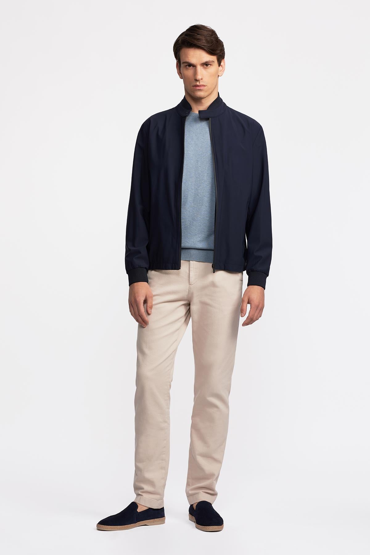 Erkek Lacivert Bomber Ceket