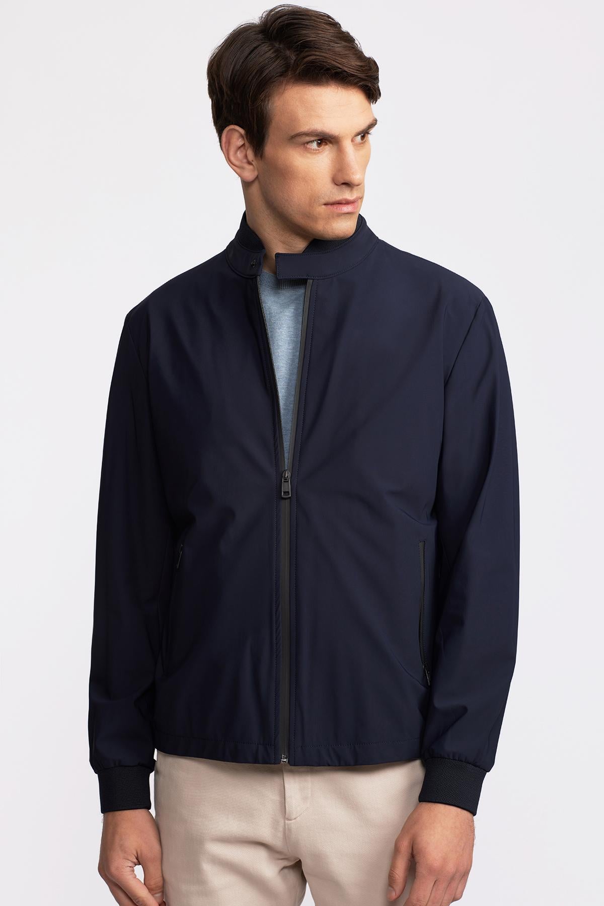 Erkek Lacivert Bomber Ceket