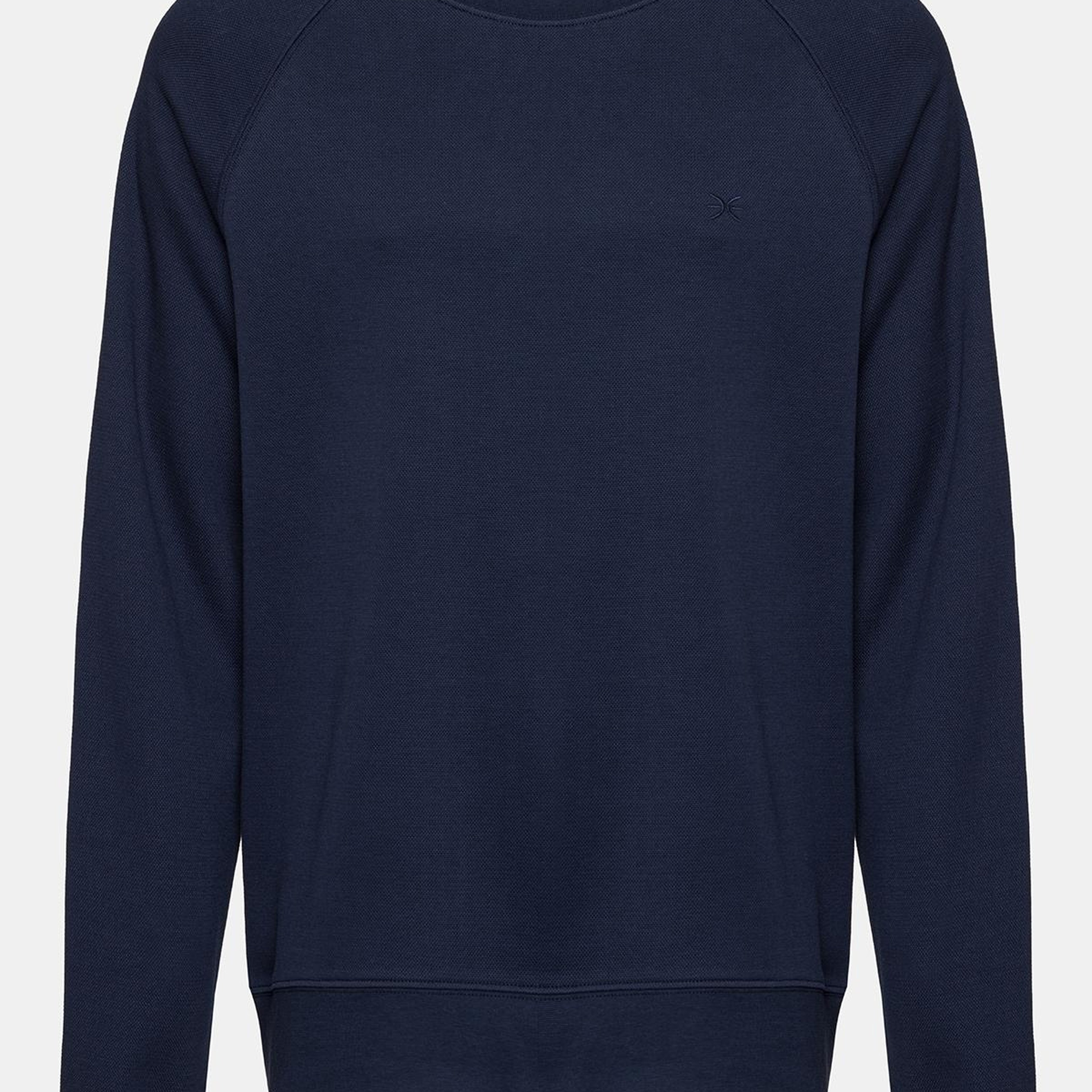Erkek Lacivert Bisiklet Yaka Organik Pamuklu Sweatshirt