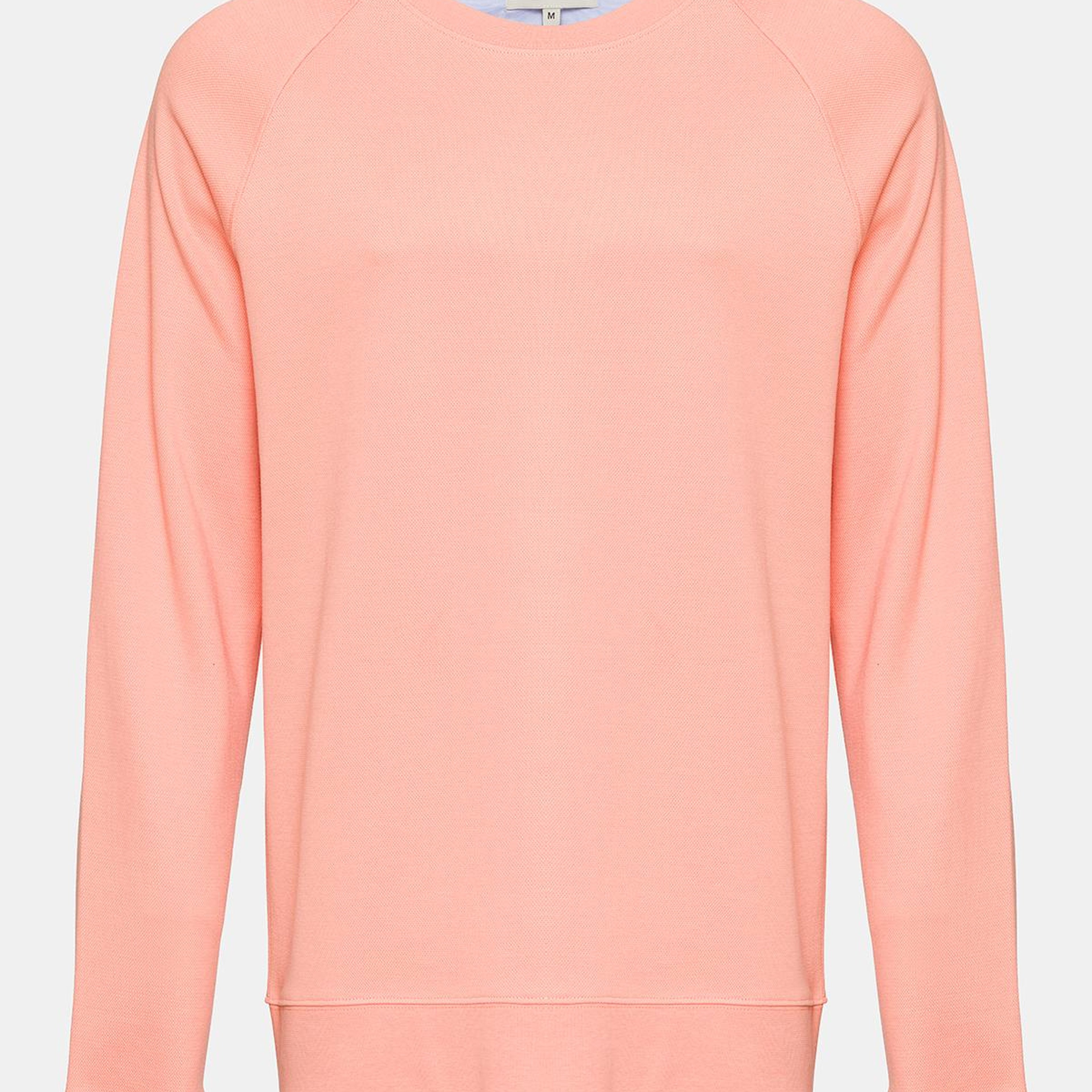 Erkek Pembe Bisiklet Yaka Organik Pamuklu Sweatshirt