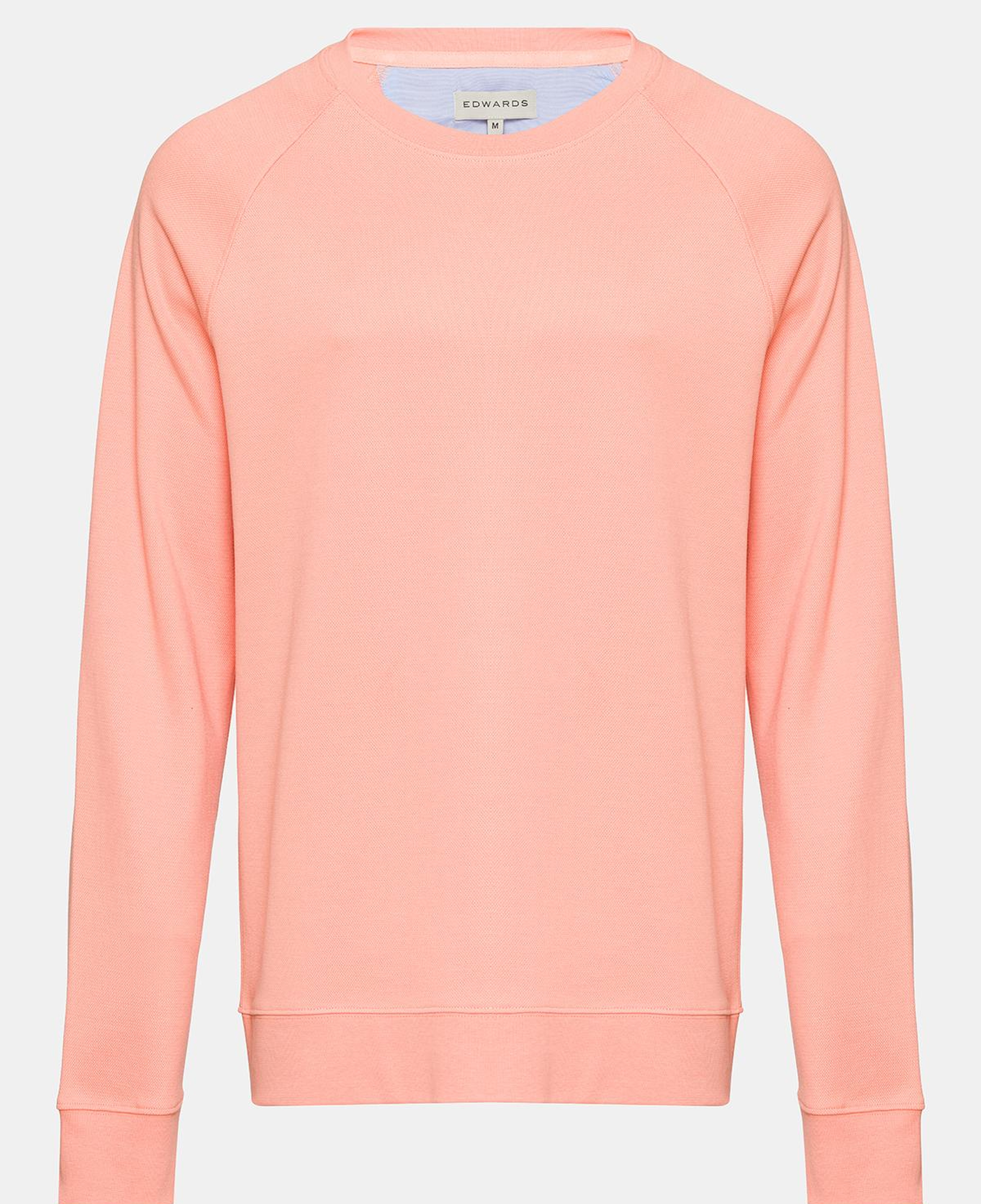 Erkek Pembe Bisiklet Yaka Organik Pamuklu Sweatshirt