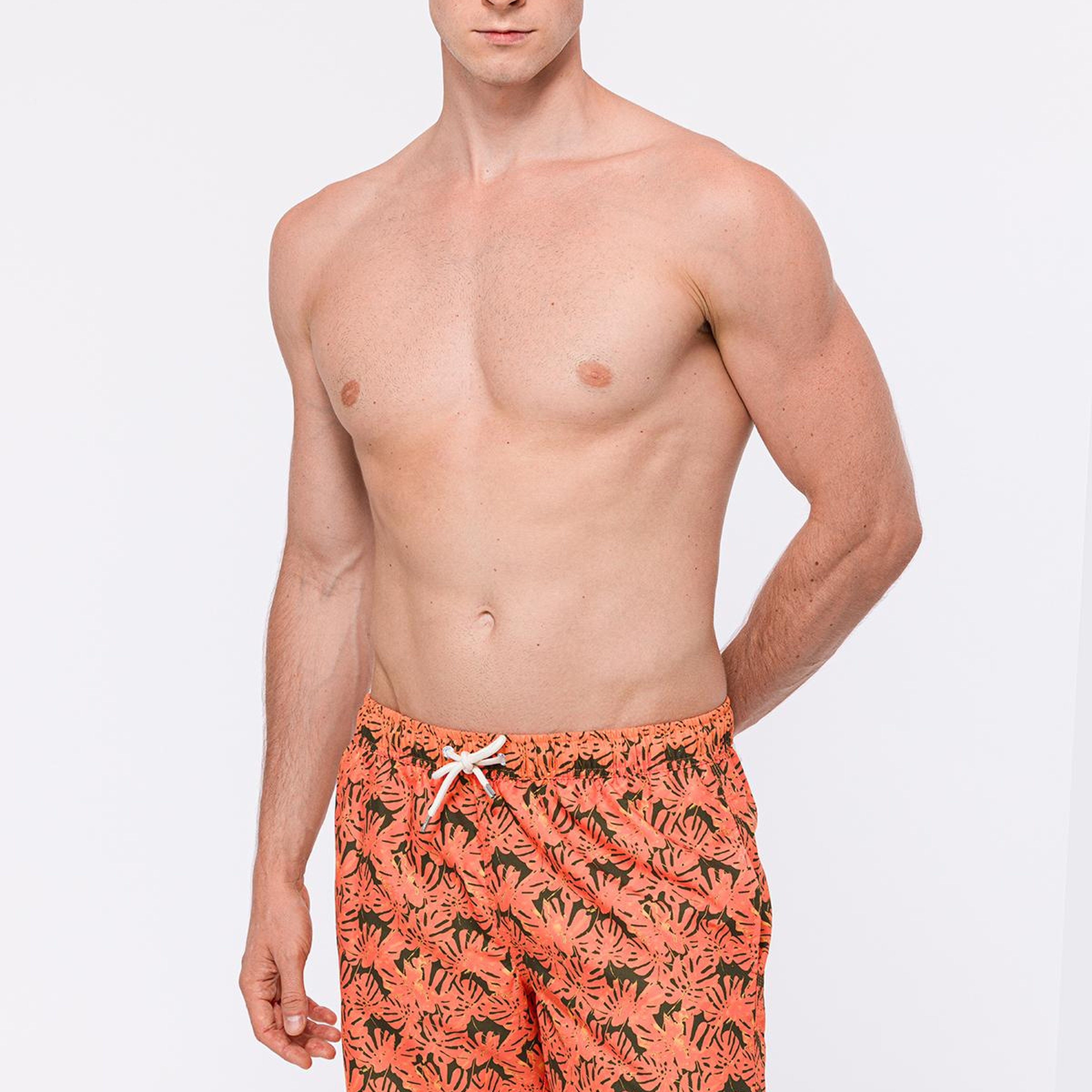 Erkek Pembe Baskılı Mayo Şort