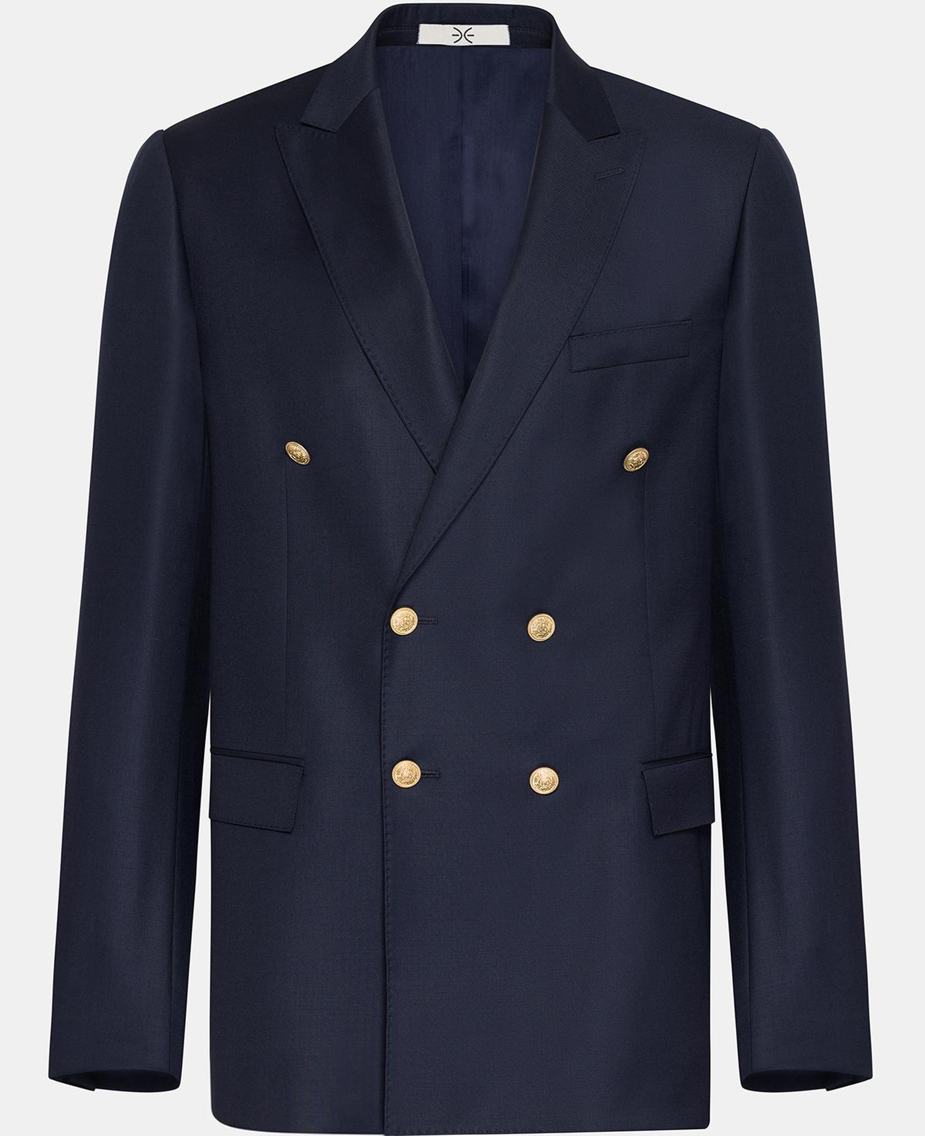 Erkek Lacivert Kruvaze Yün Delfino Blazer Ceket