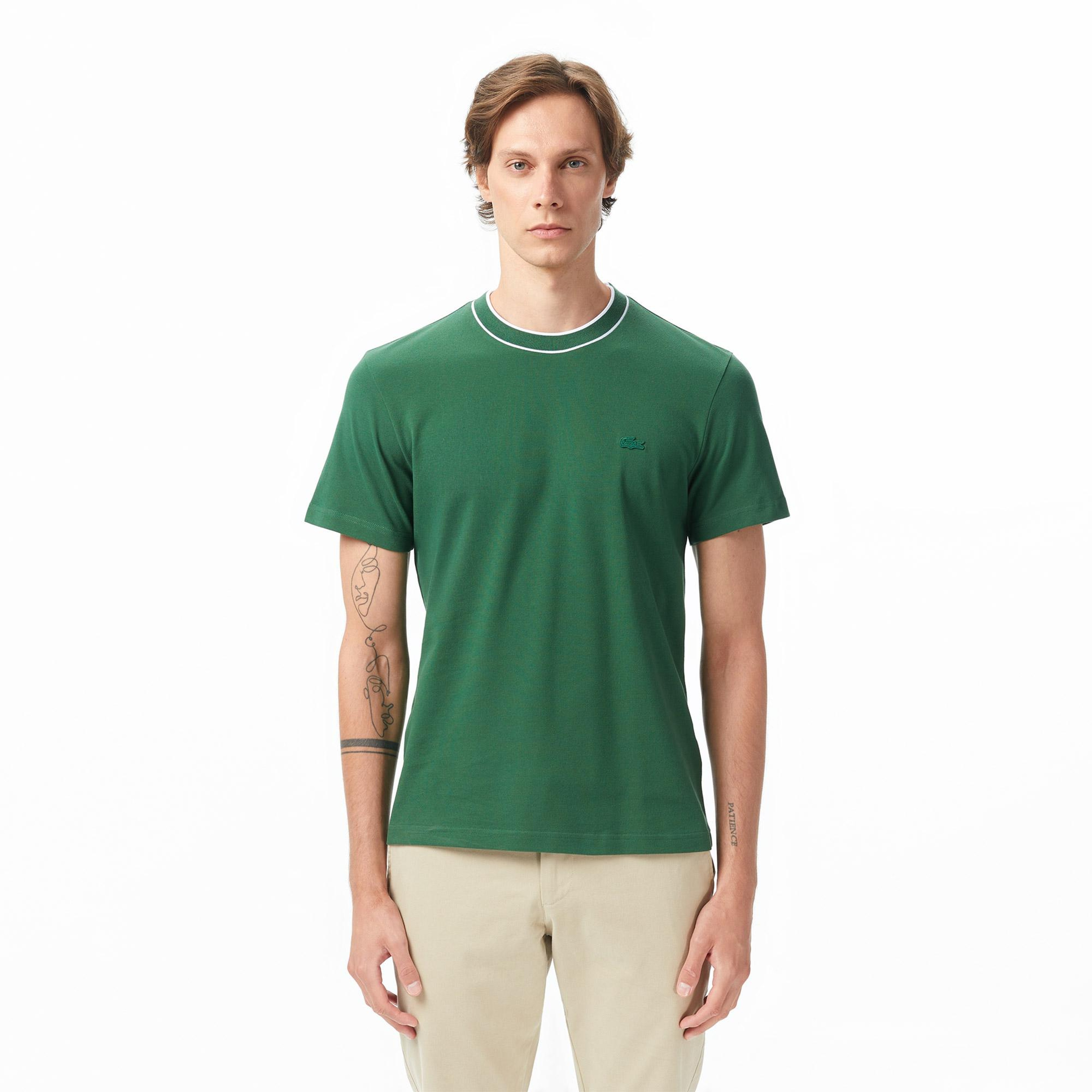 Erkek Regular Fit Bisiklet Yaka Yeşil T-Shirt