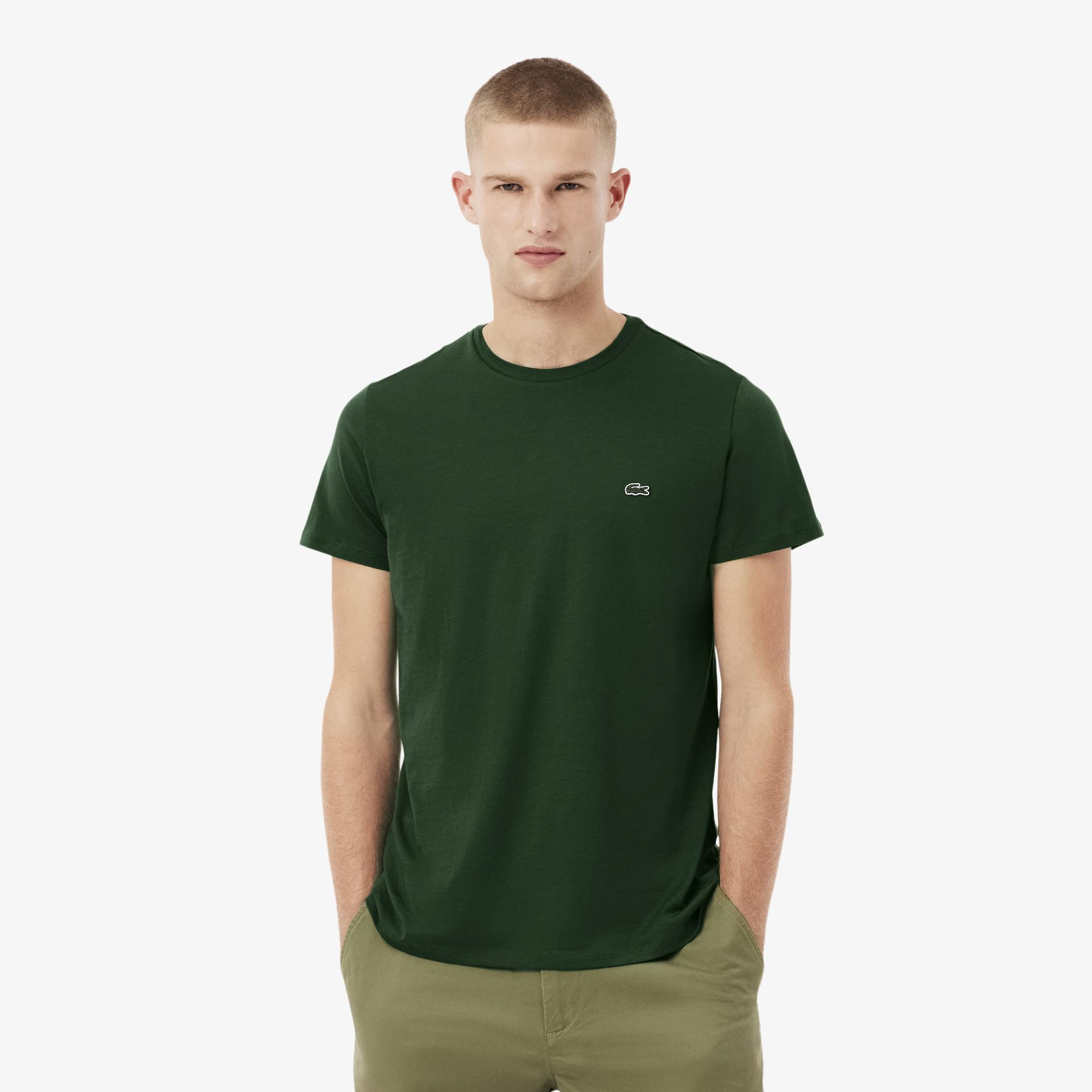 Lacoste Erkek Regular Fit Bisiklet Yaka Koyu Yeşil T-Shirt