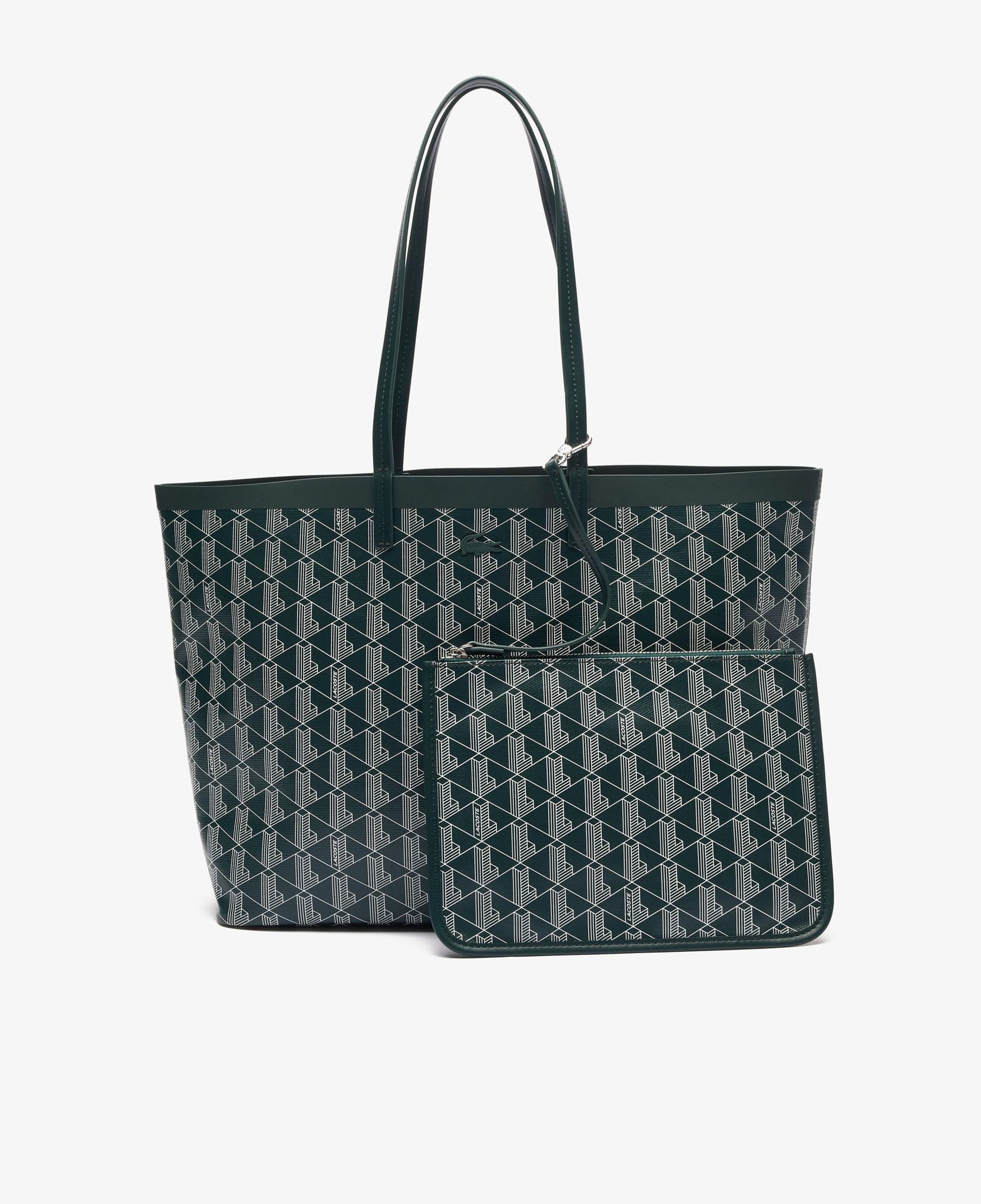 Zely Canvas Kadın Monogram Koyu Yeşil Omuz Çantası