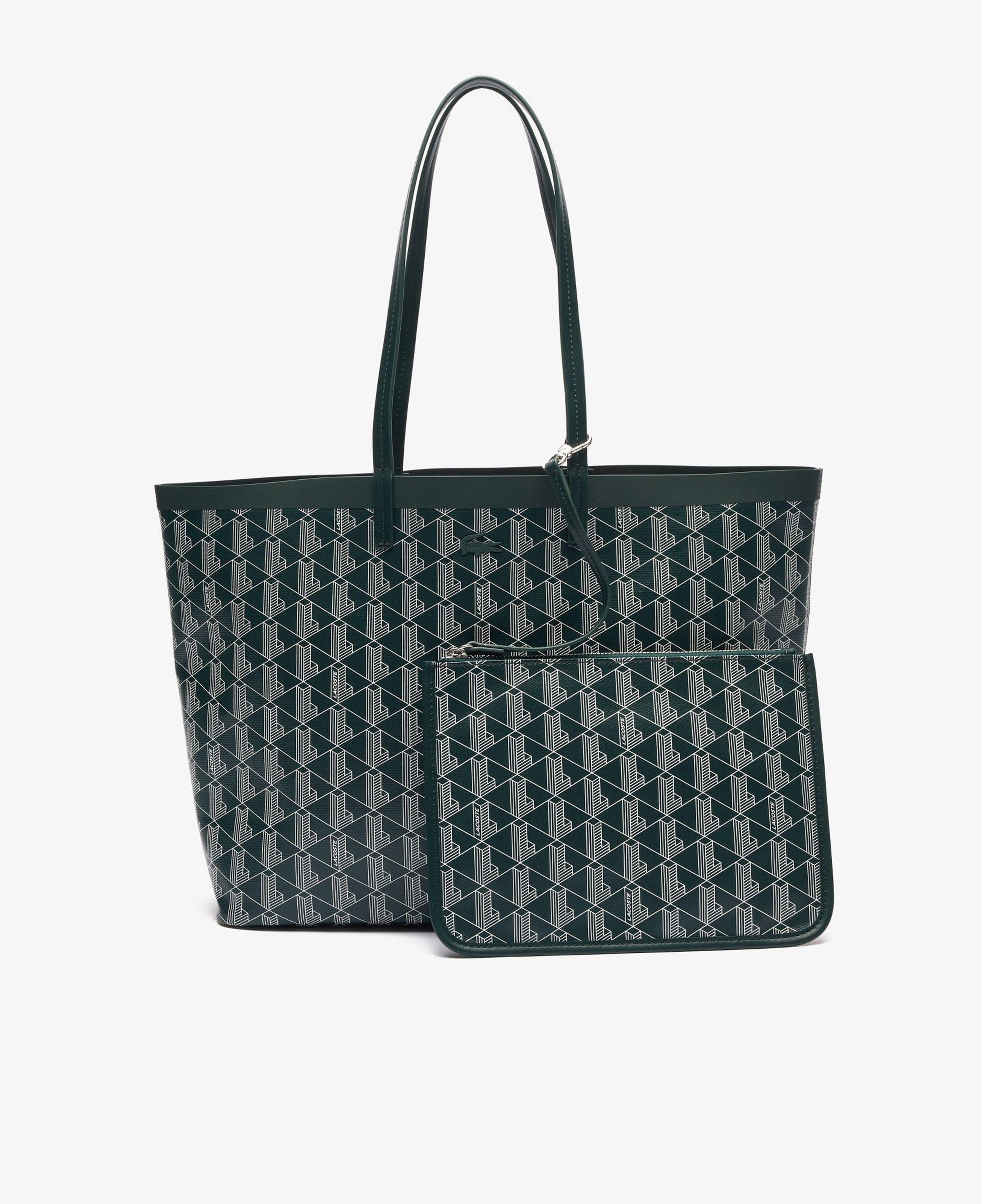 Zely Canvas Kadın Monogram Koyu Yeşil Omuz Çantası