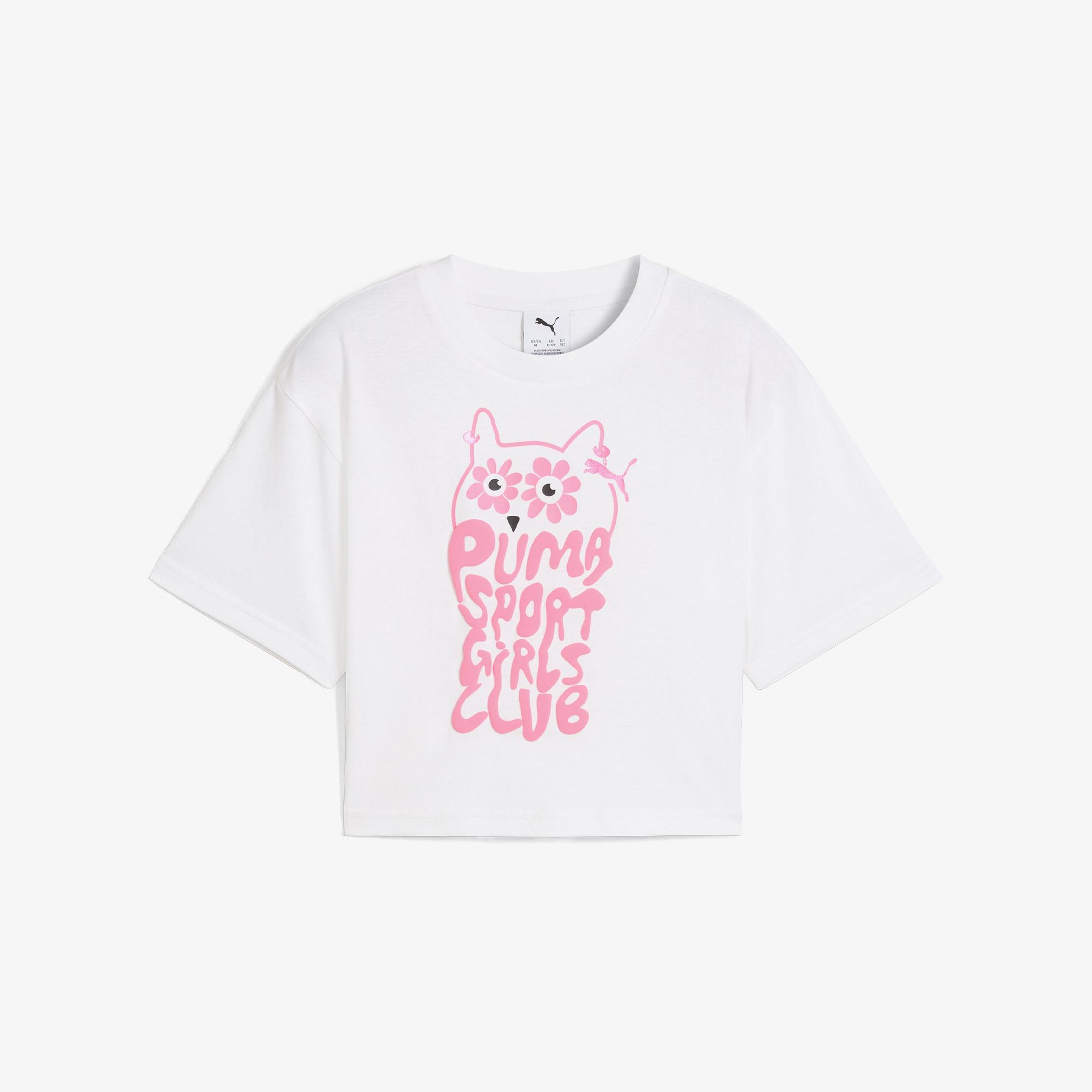 Puma Graphics Length Çocuk Beyaz T-Shirt