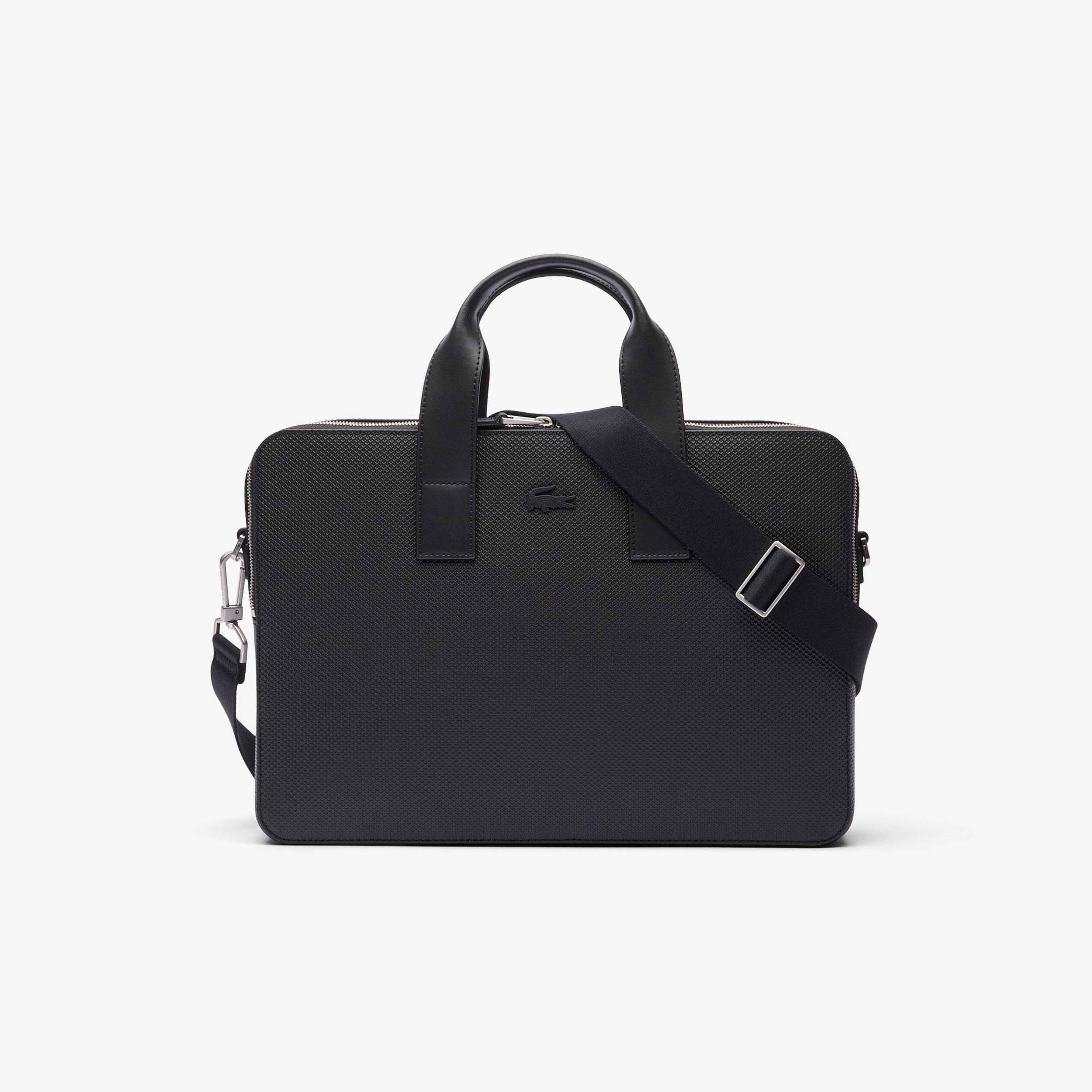 Lacoste Chantaco Erkek Deri Siyah Laptop Çantası
