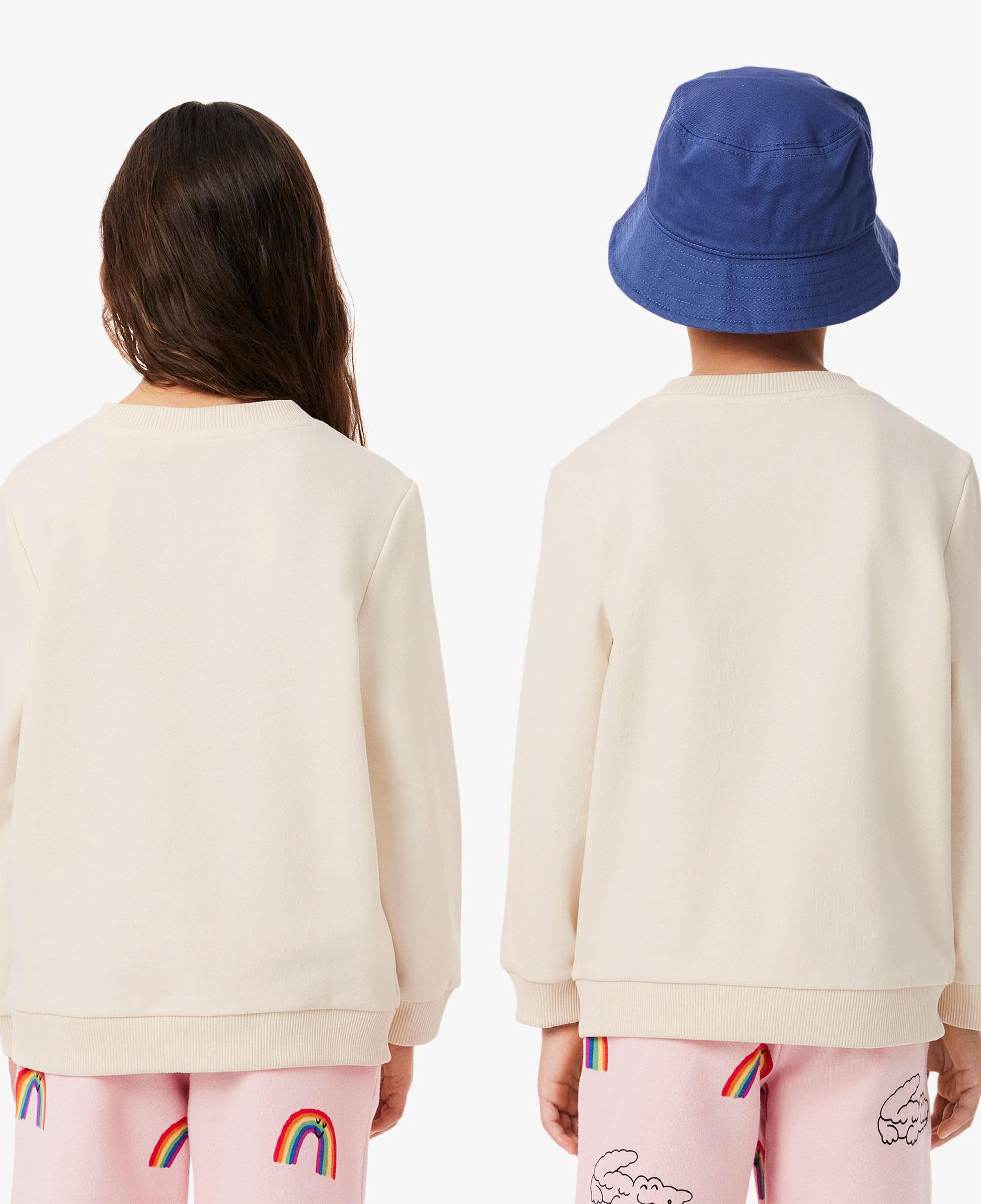 Çocuk Bisiklet Yaka Desenli Krem Sweatshirt