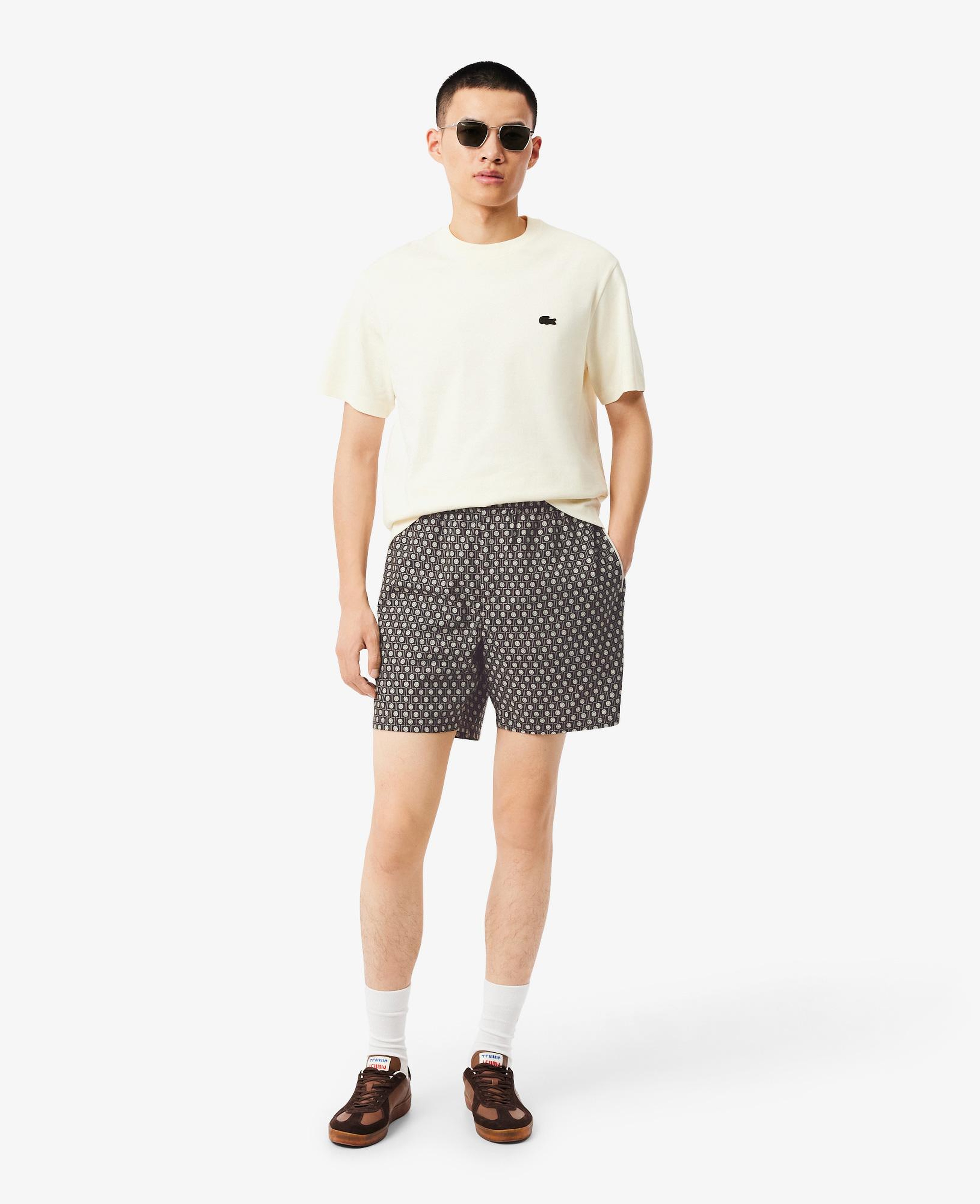 Erkek Relaxed Fit Desenli Kahverengi Şort