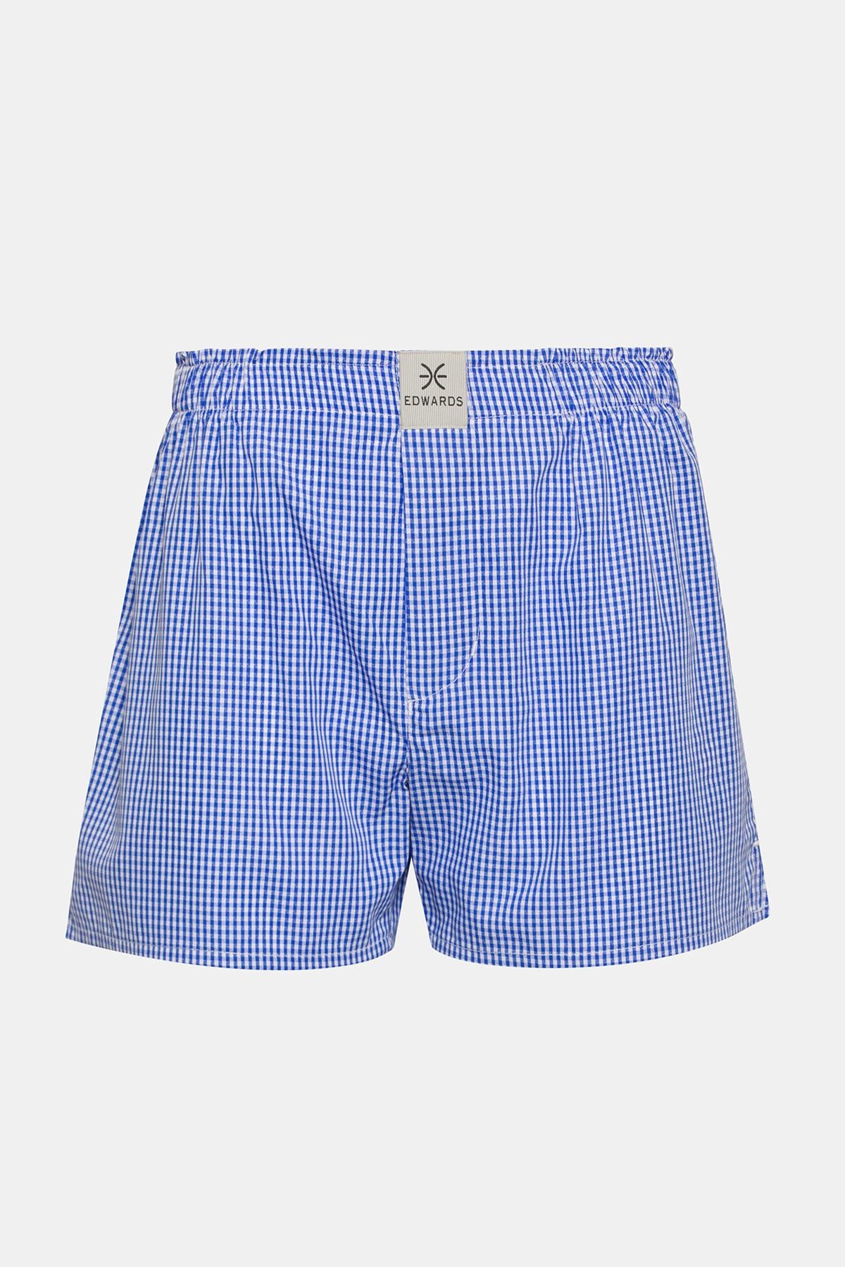 Erkek Mavi Pötikare Dokuma Boxer