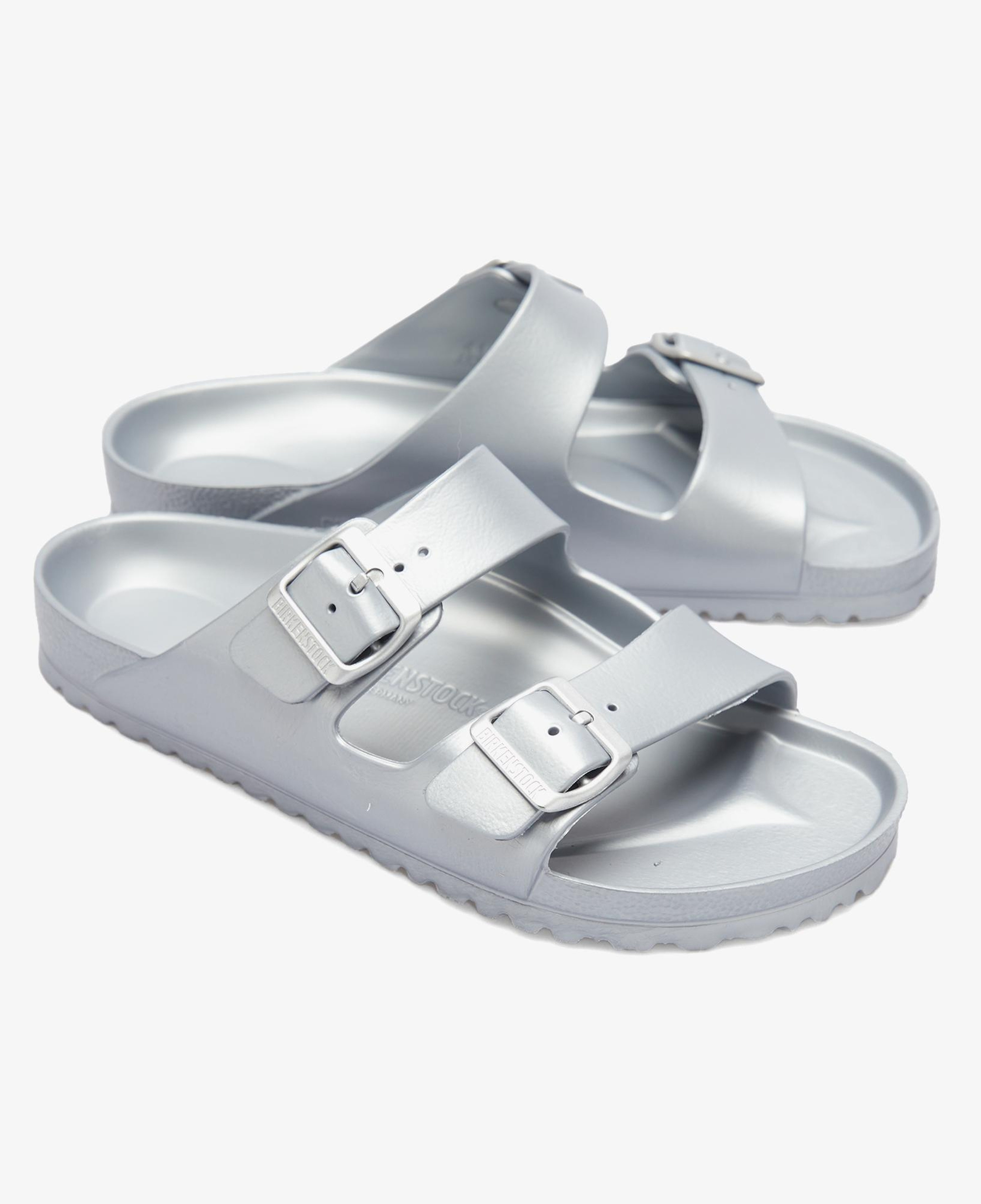 Birkenstock Arizona Eva Metallic Çift Bantlı Erkek Gri Plaj Terliği