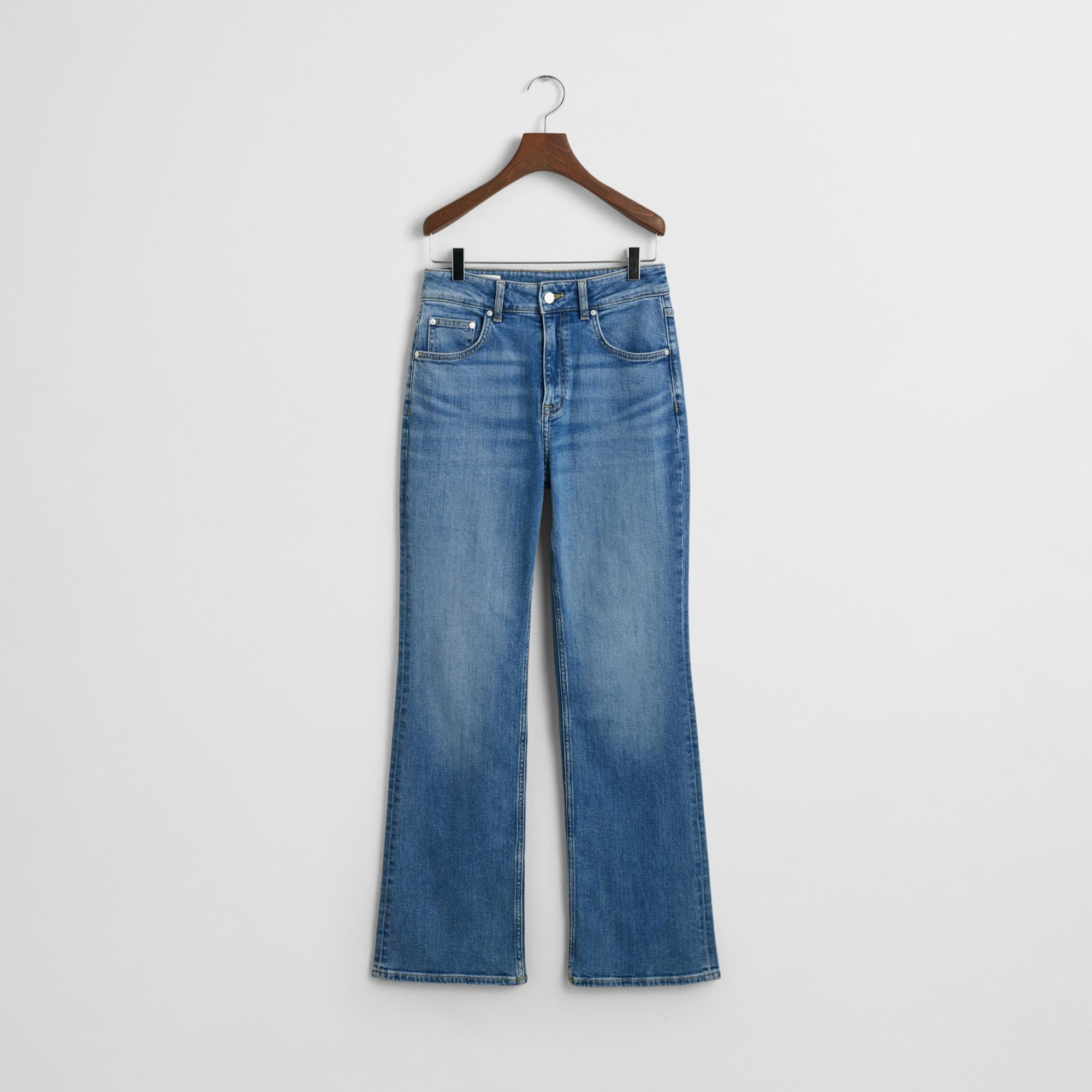 GANT Kadın Mavi Slim Fit Flare Jean Pantolon