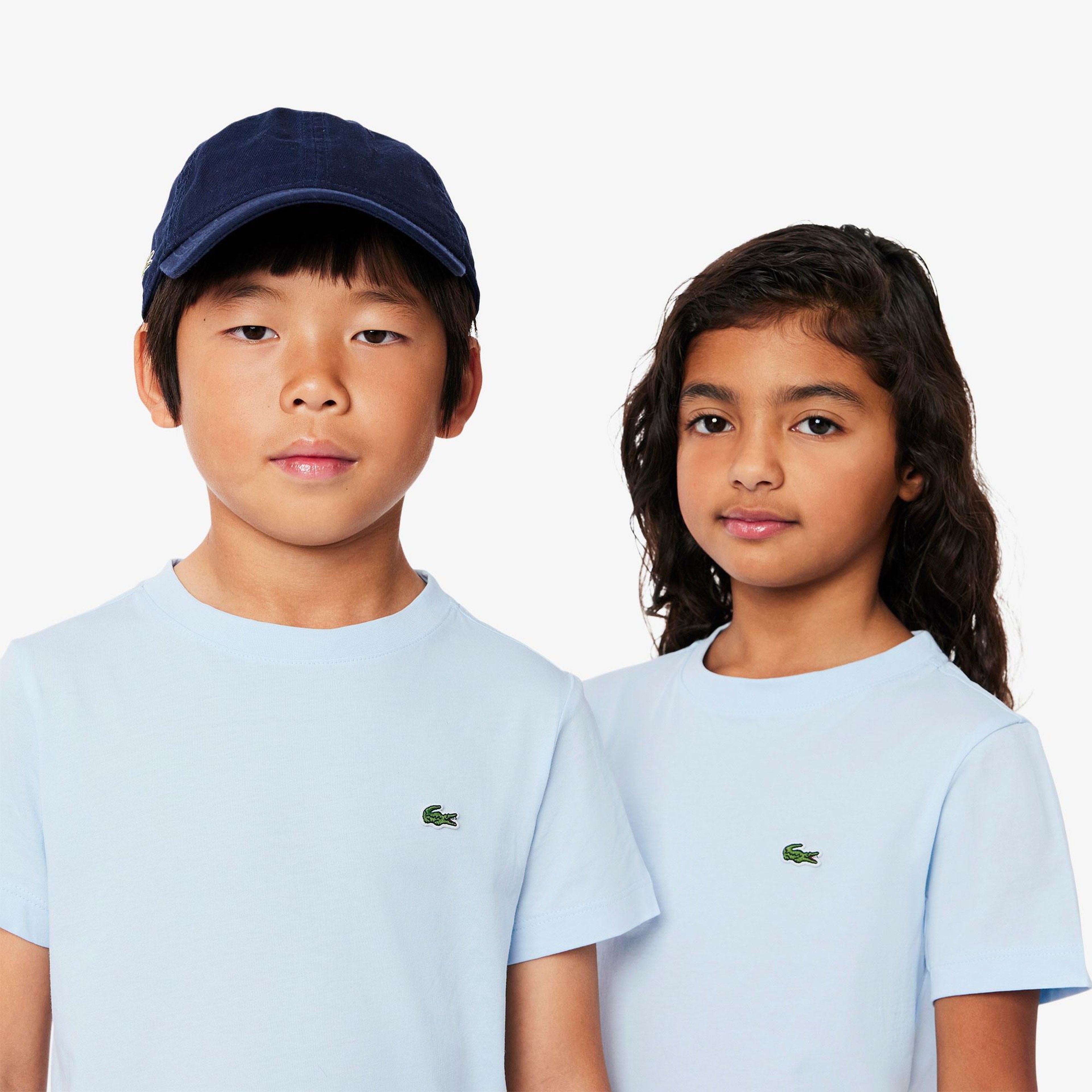 Çocuk Bisiklet Yaka Açık Mavi T-Shirt