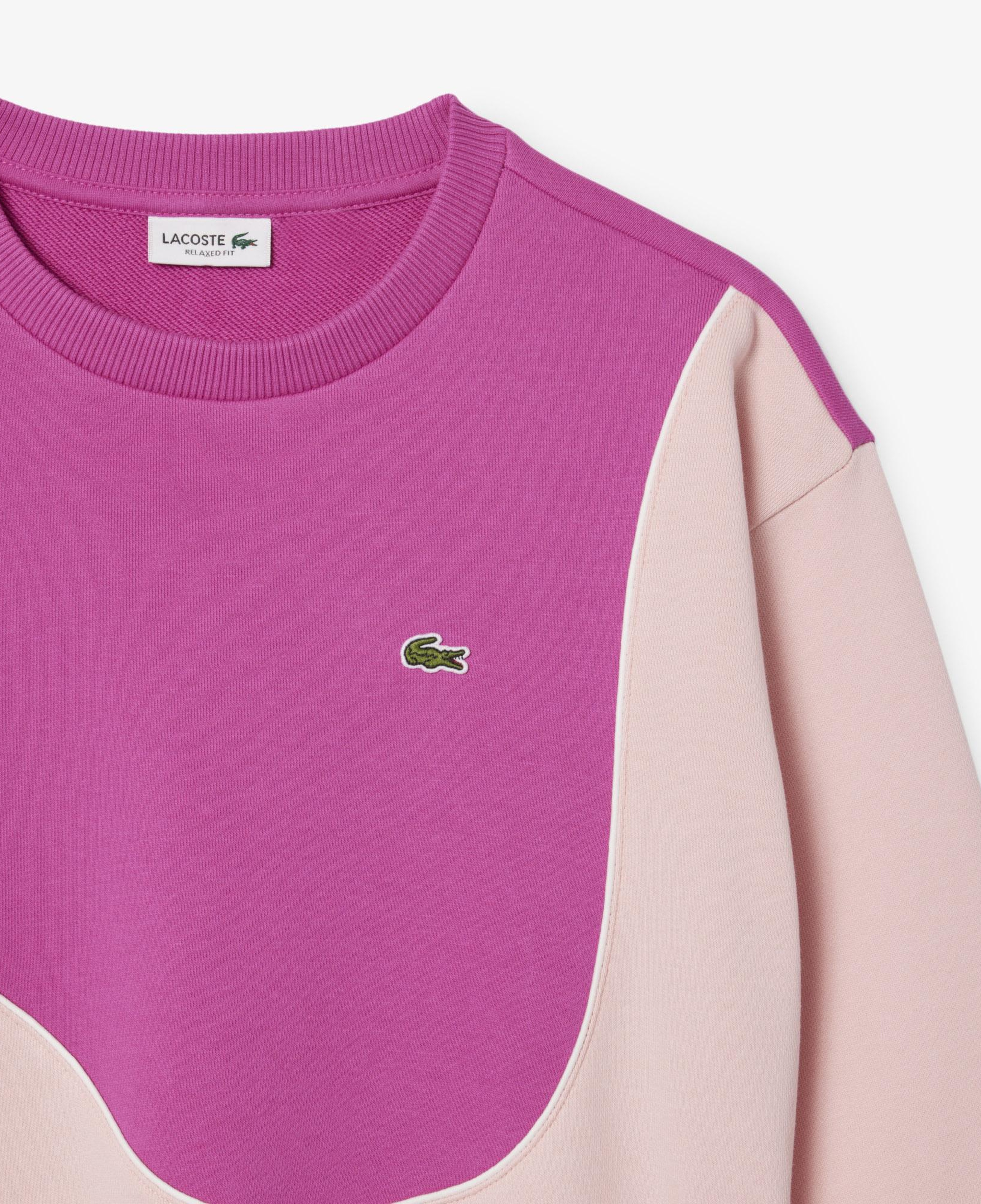 Çocuk Bisiklet Yaka Renk Bloklu Pembe Sweatshirt