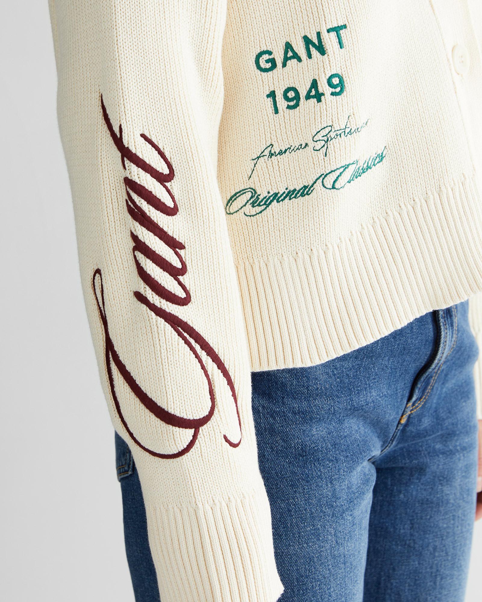 GANT Kadın Krem Relaxed Fit Triko Hırka