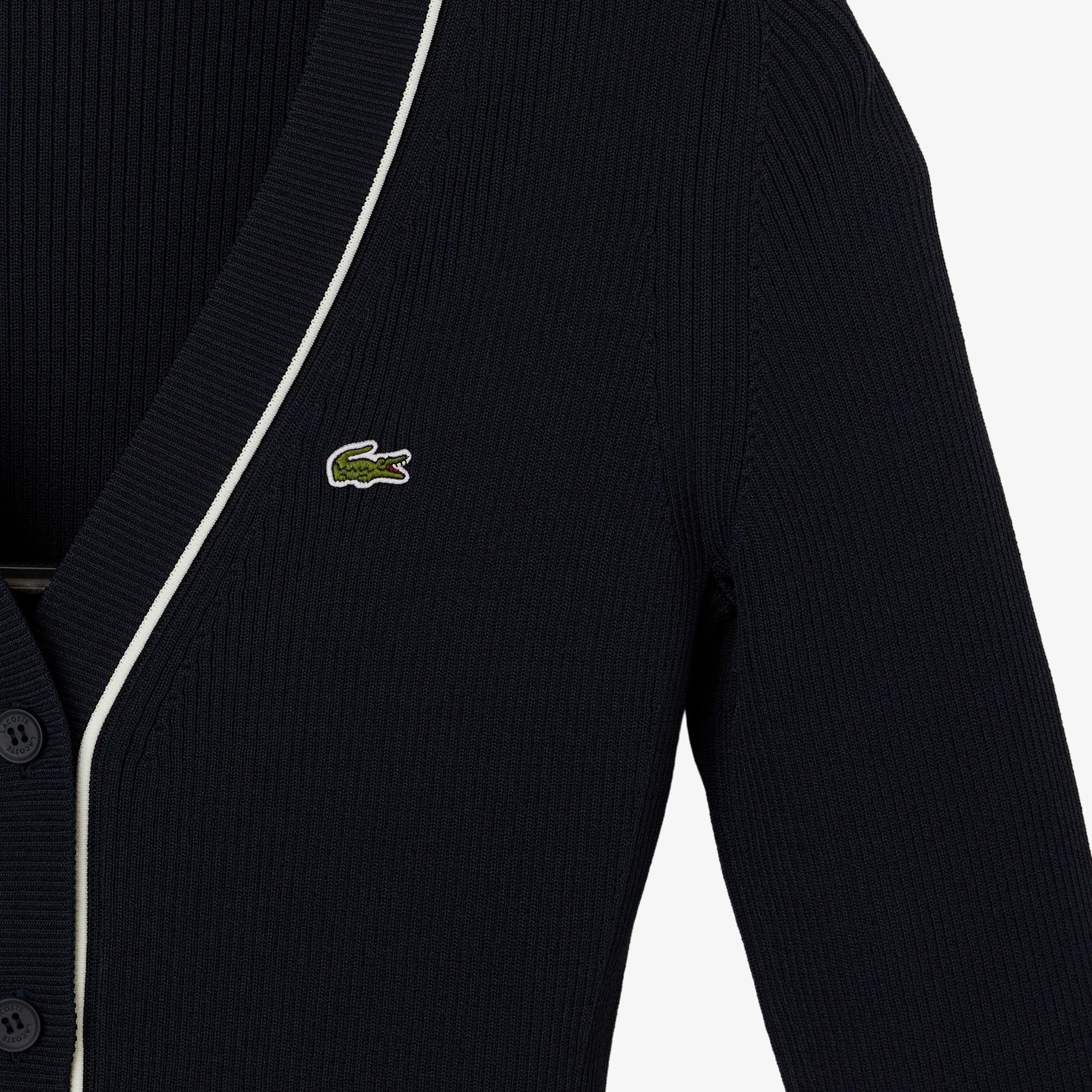 Kadın Slim Fit V Yaka Lacivert Hırka