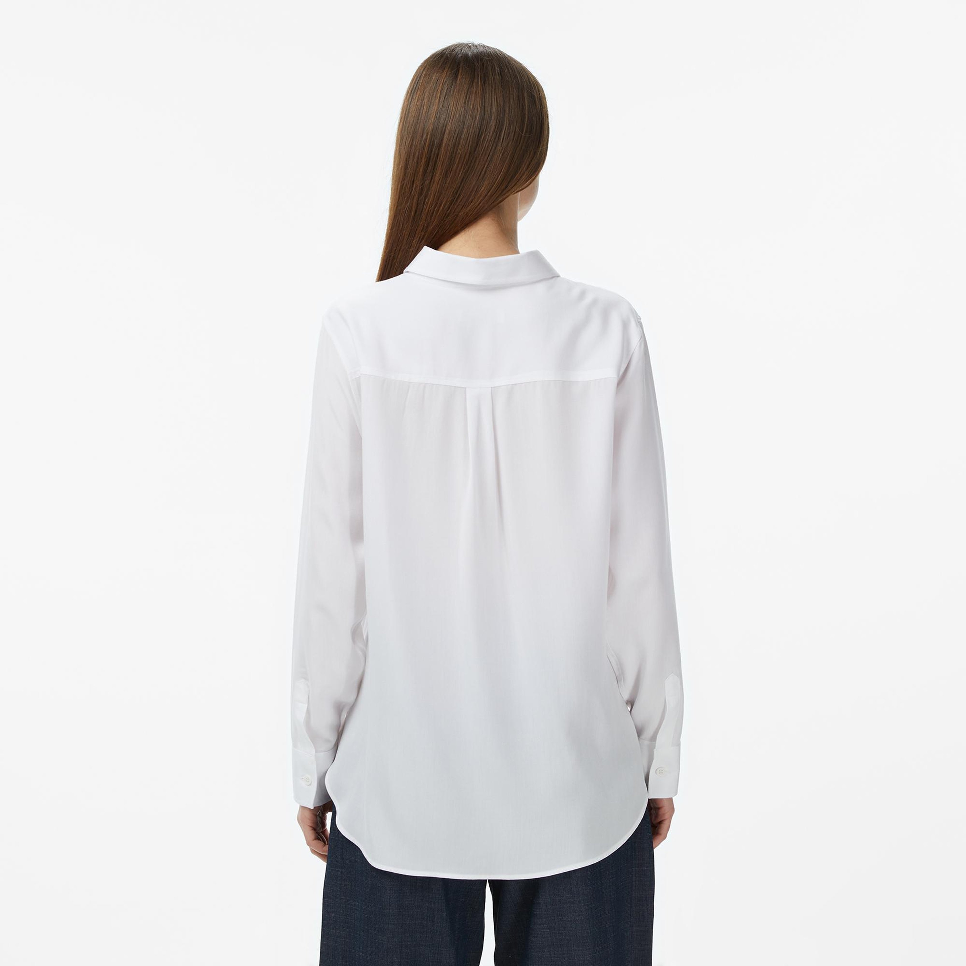 Kadın Slim Fit Beyaz Gömlek