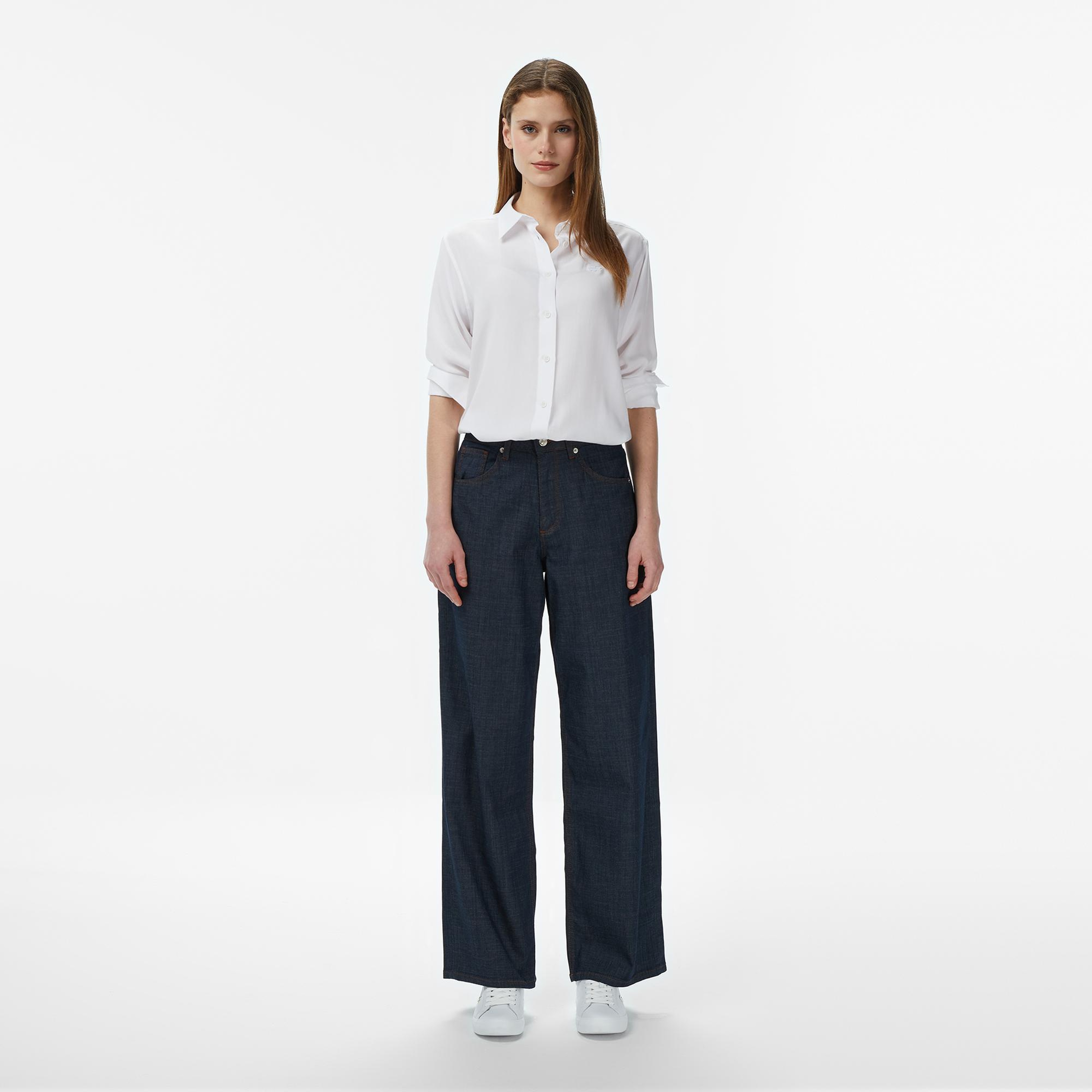 Kadın Slim Fit Beyaz Gömlek