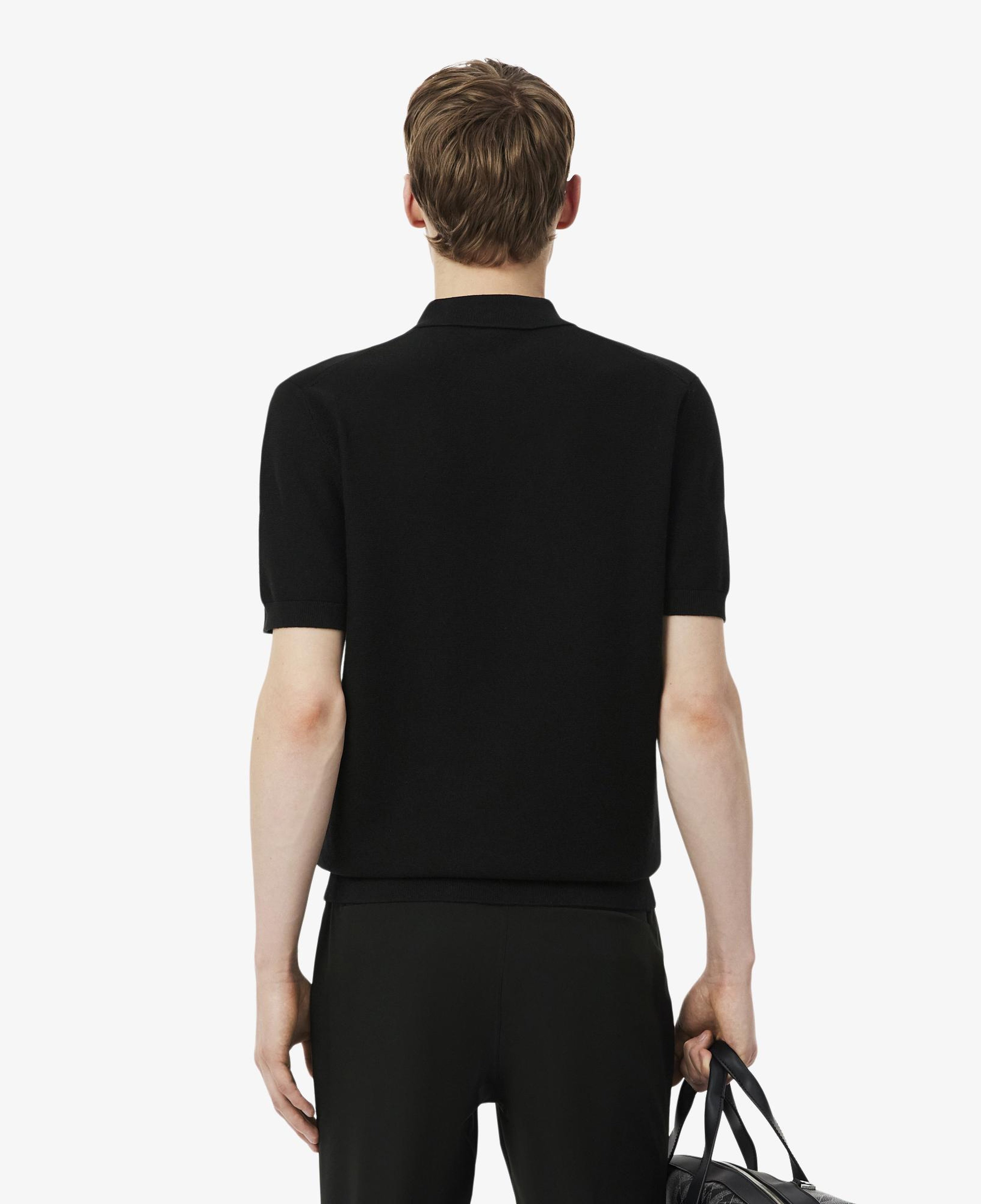 Erkek Classic Fit Kısa Kollu Polo Yaka Siyah Triko