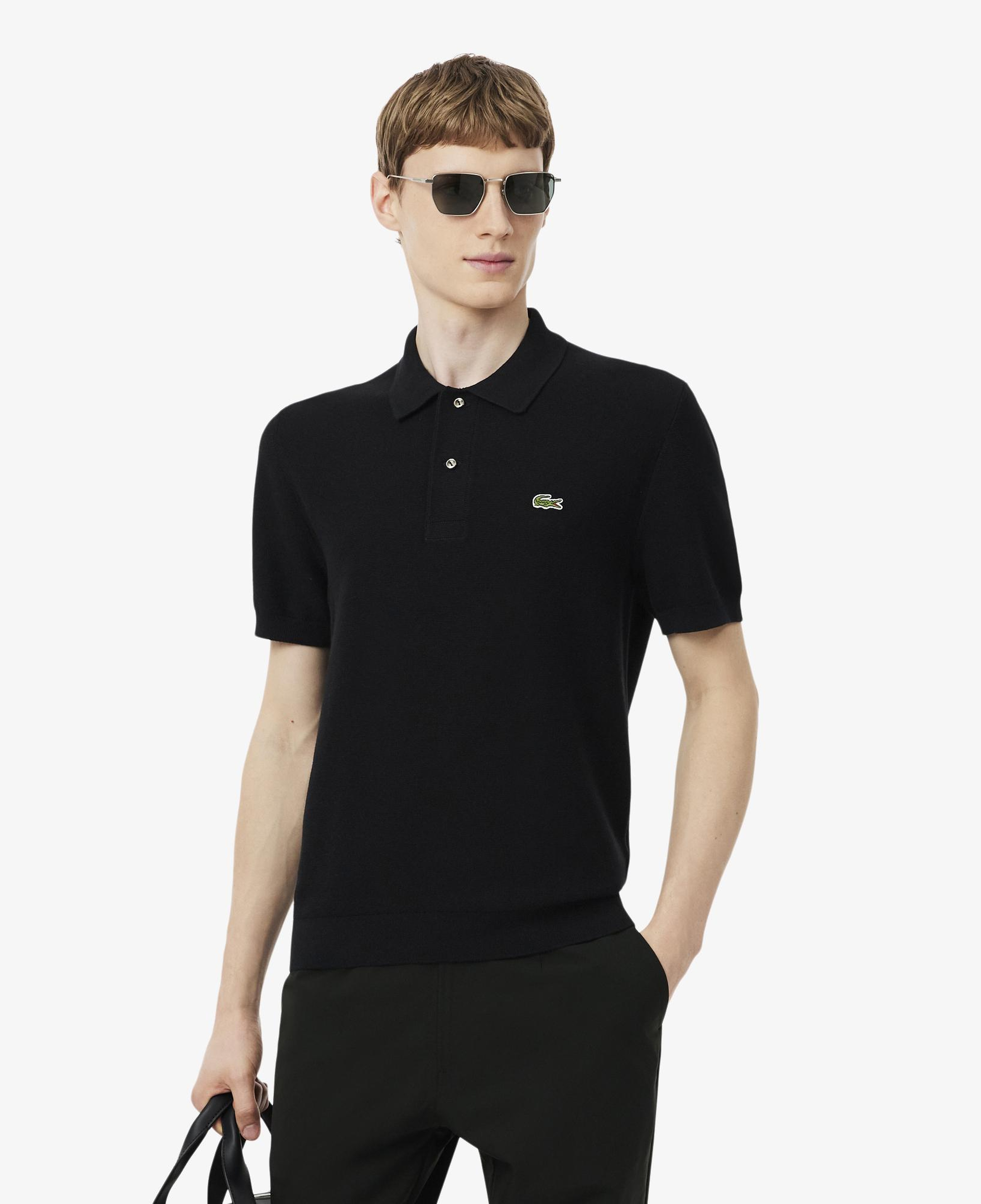 Erkek Classic Fit Kısa Kollu Polo Yaka Siyah Triko