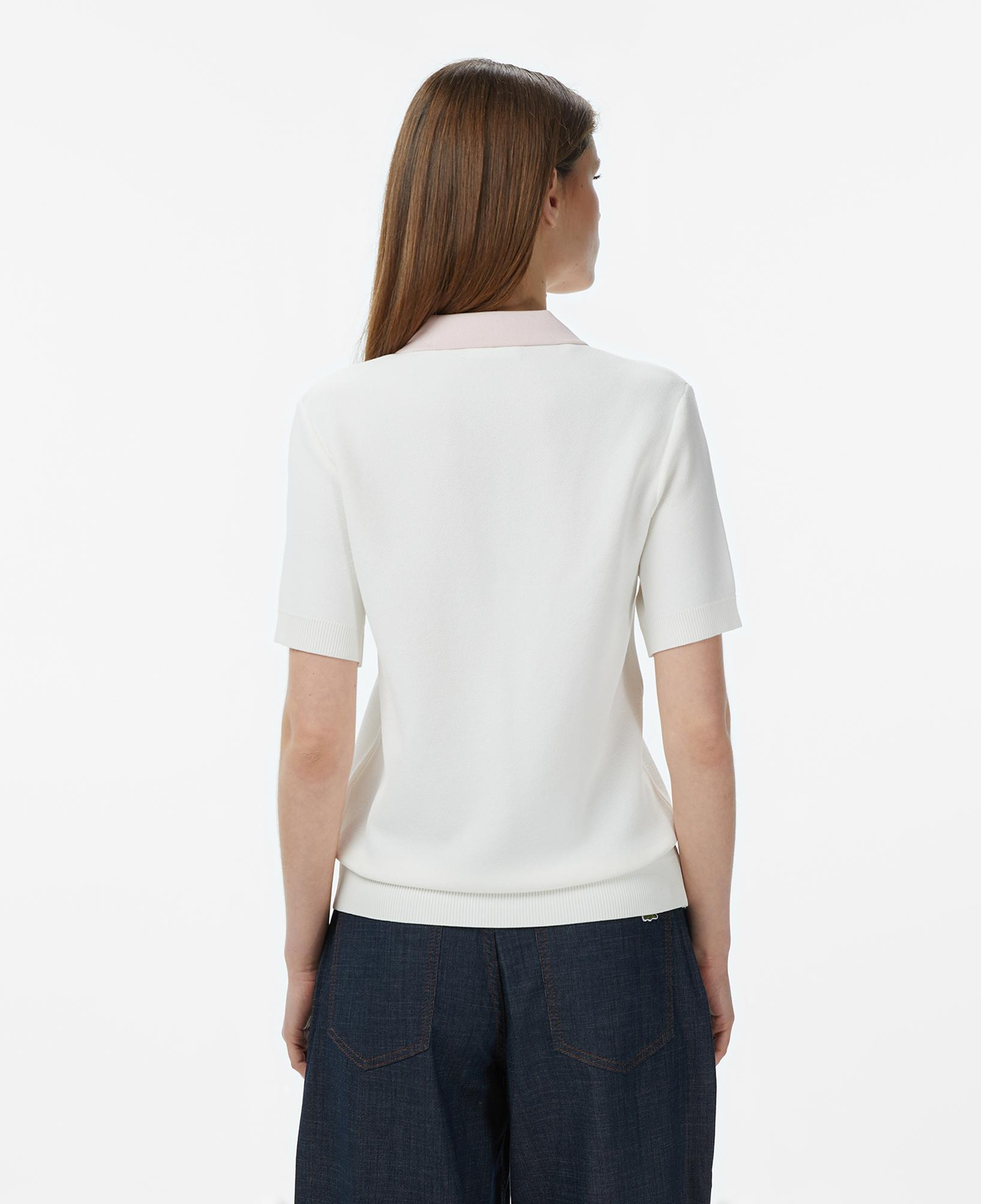 Kadın Regular Fit Kısa Kollu Polo Yaka Krem Triko