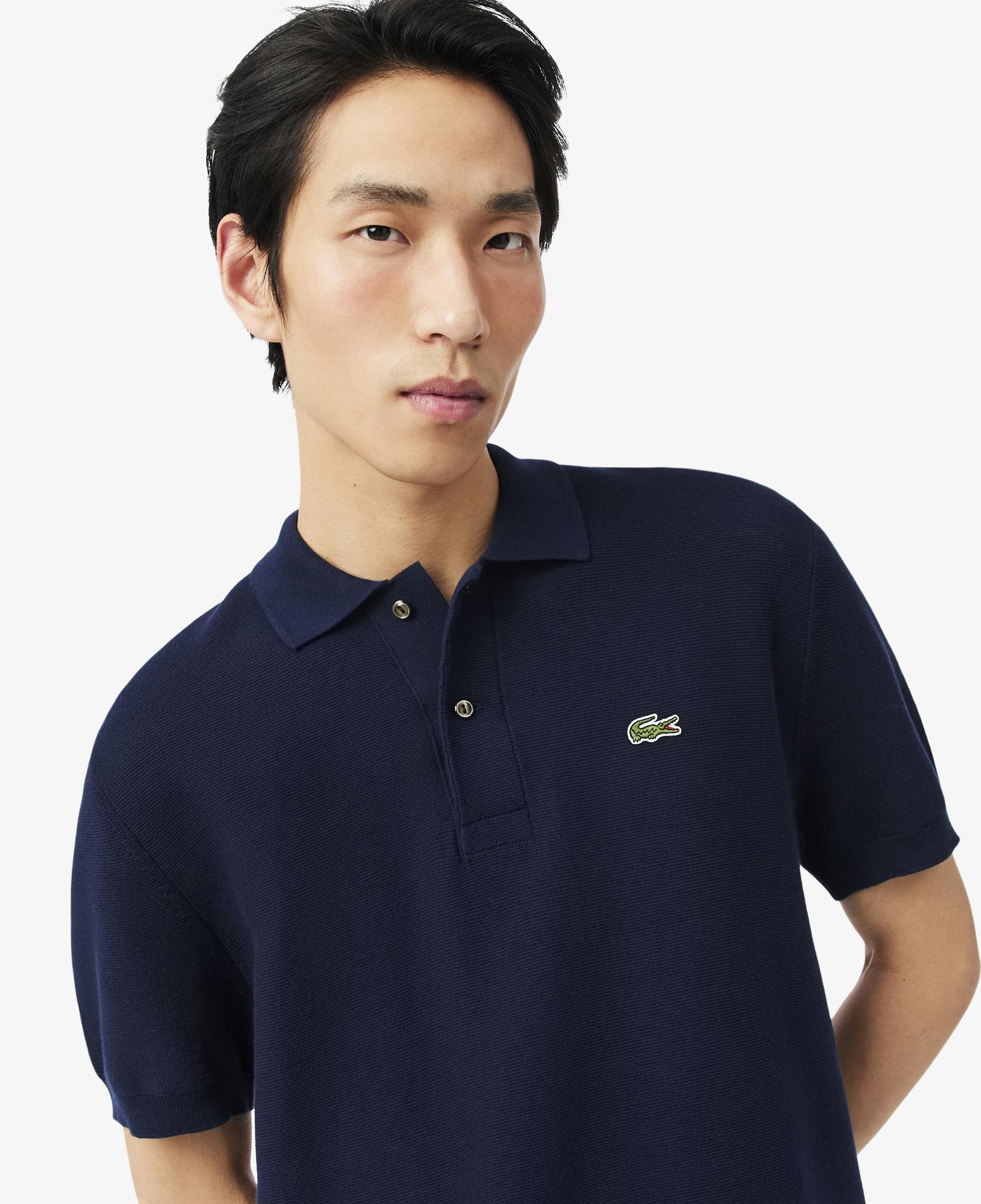 Erkek Classic Fit Kısa Kollu Polo Yaka Lacivert Triko