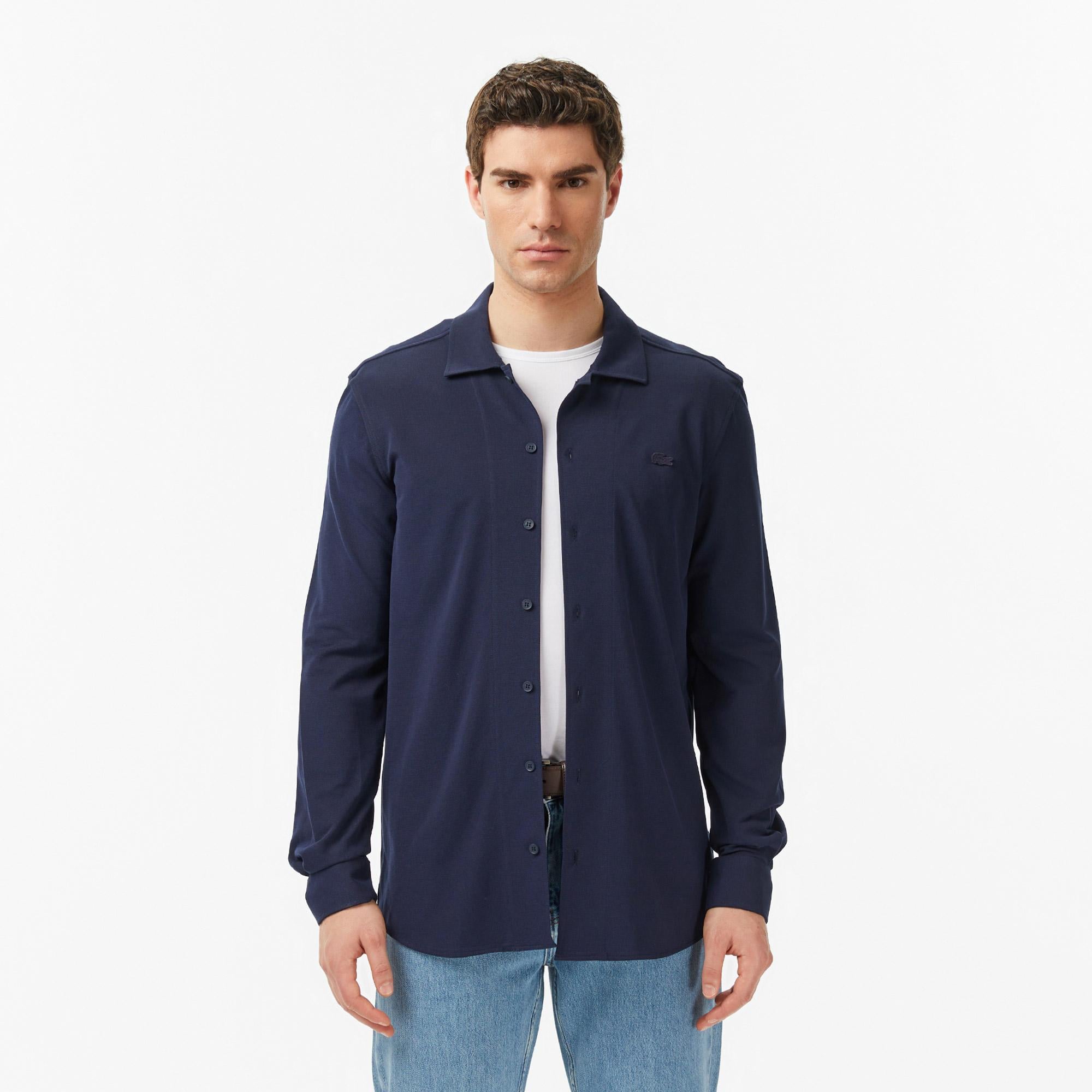 Erkek Slim Fit Lacivert Gömlek