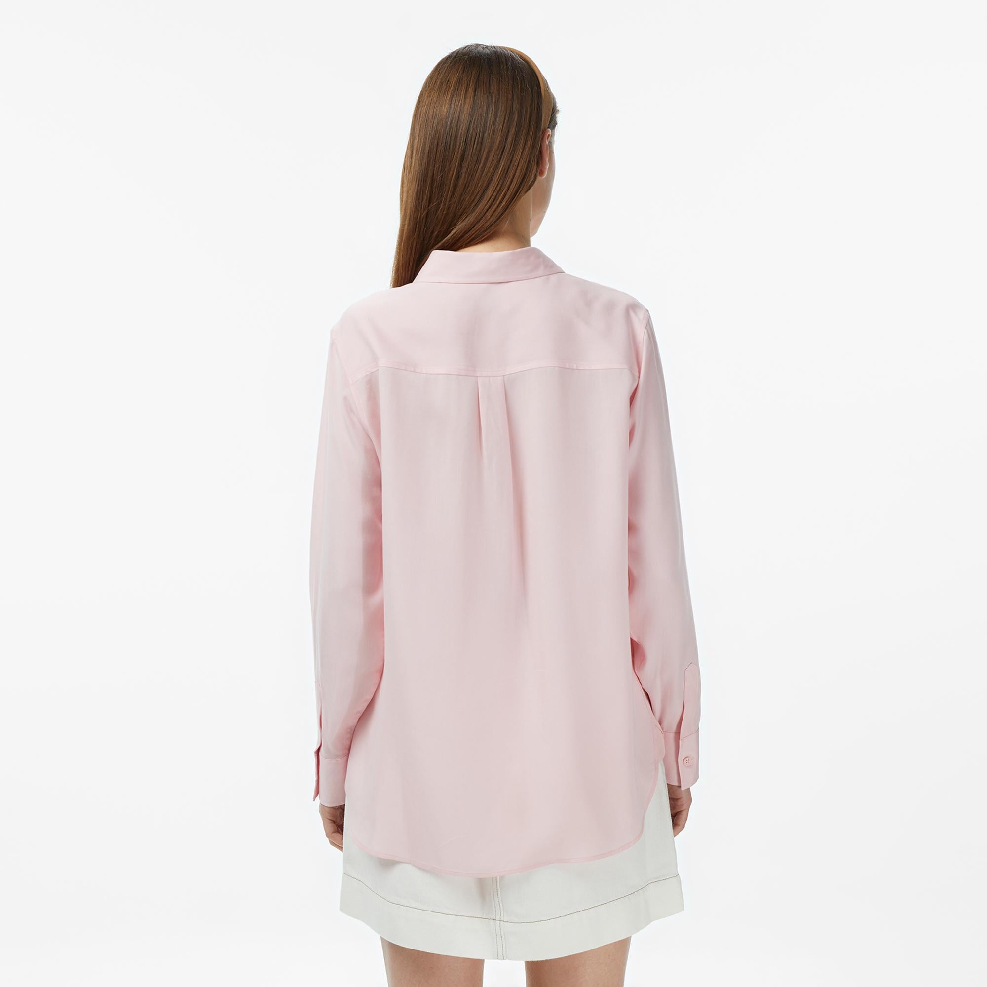 Kadın Slim Fit Açık Pembe Gömlek
