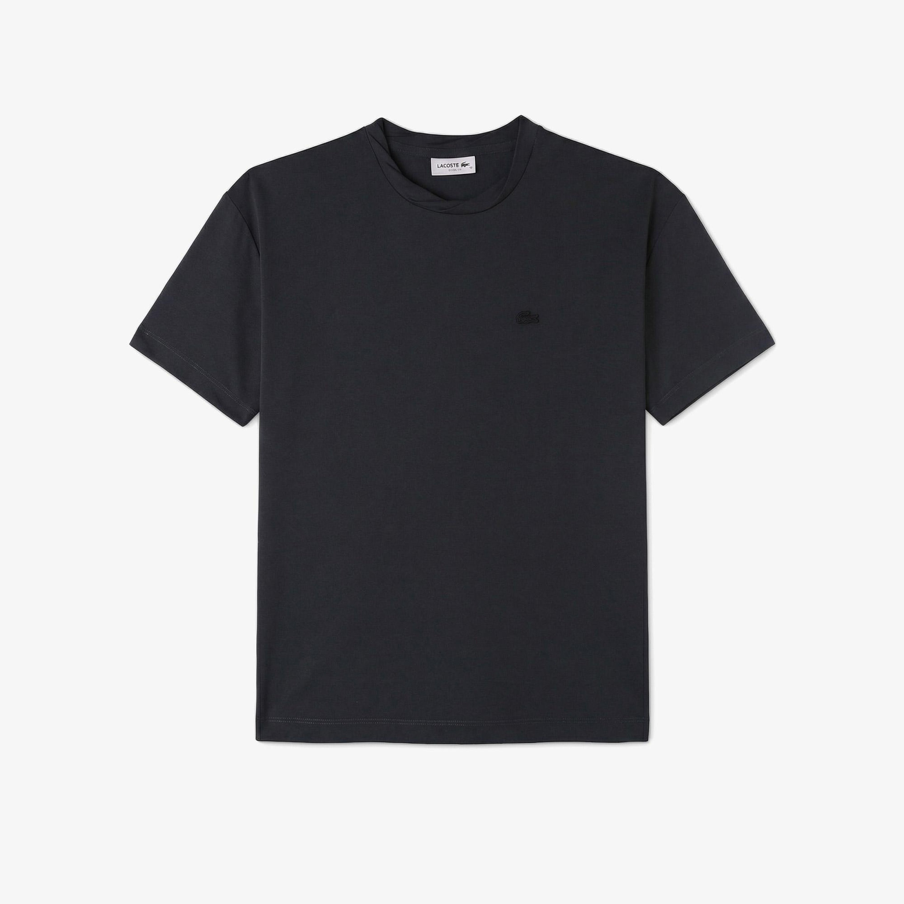 Kadın Relaxed Fit Bisiklet Yaka Koyu Gri T-Shirt