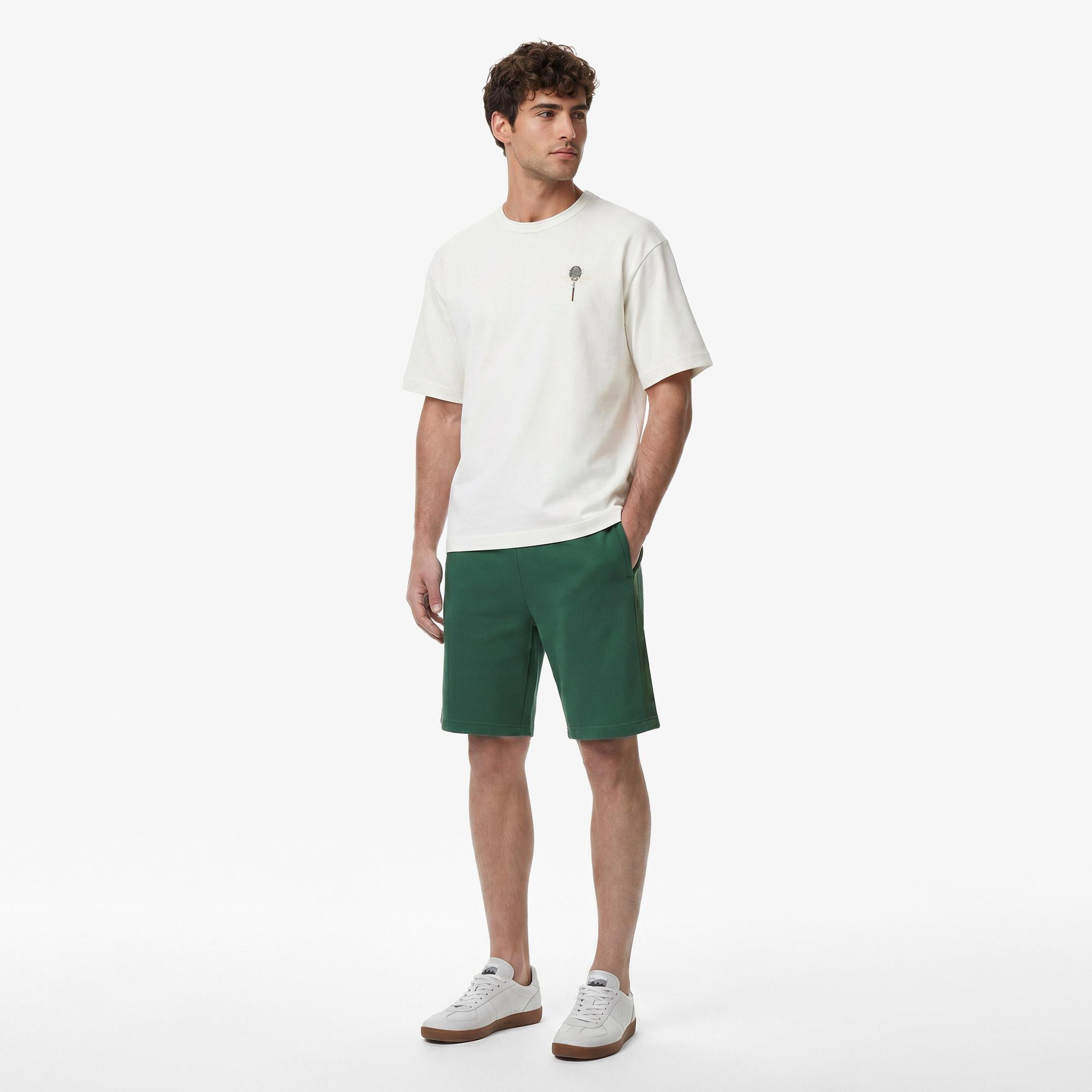 Erkek Loose Fit Bisiklet Yaka Beyaz T-Shirt