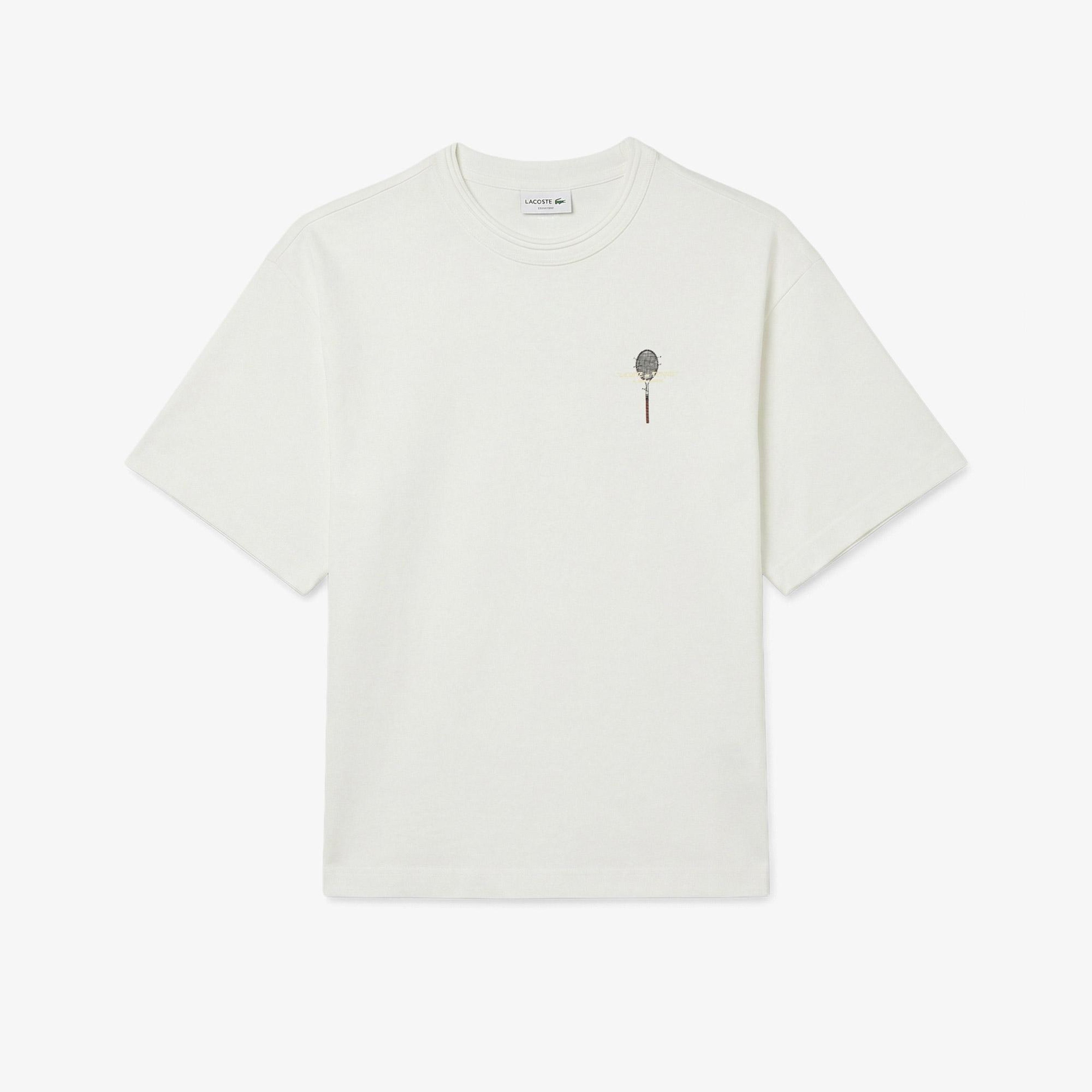 Erkek Loose Fit Bisiklet Yaka Beyaz T-Shirt