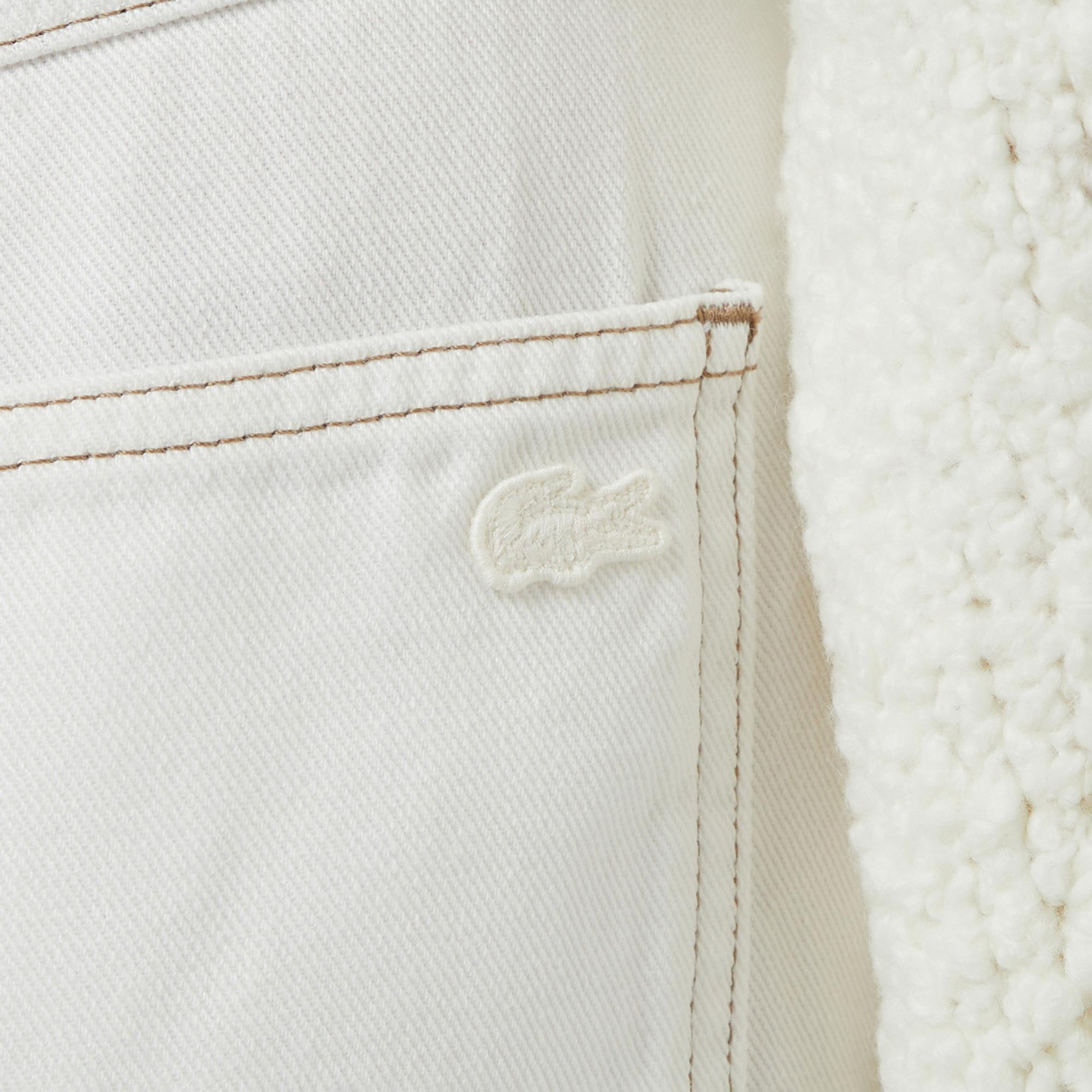 Kadın Regular Fit Krem Jean Pantolon