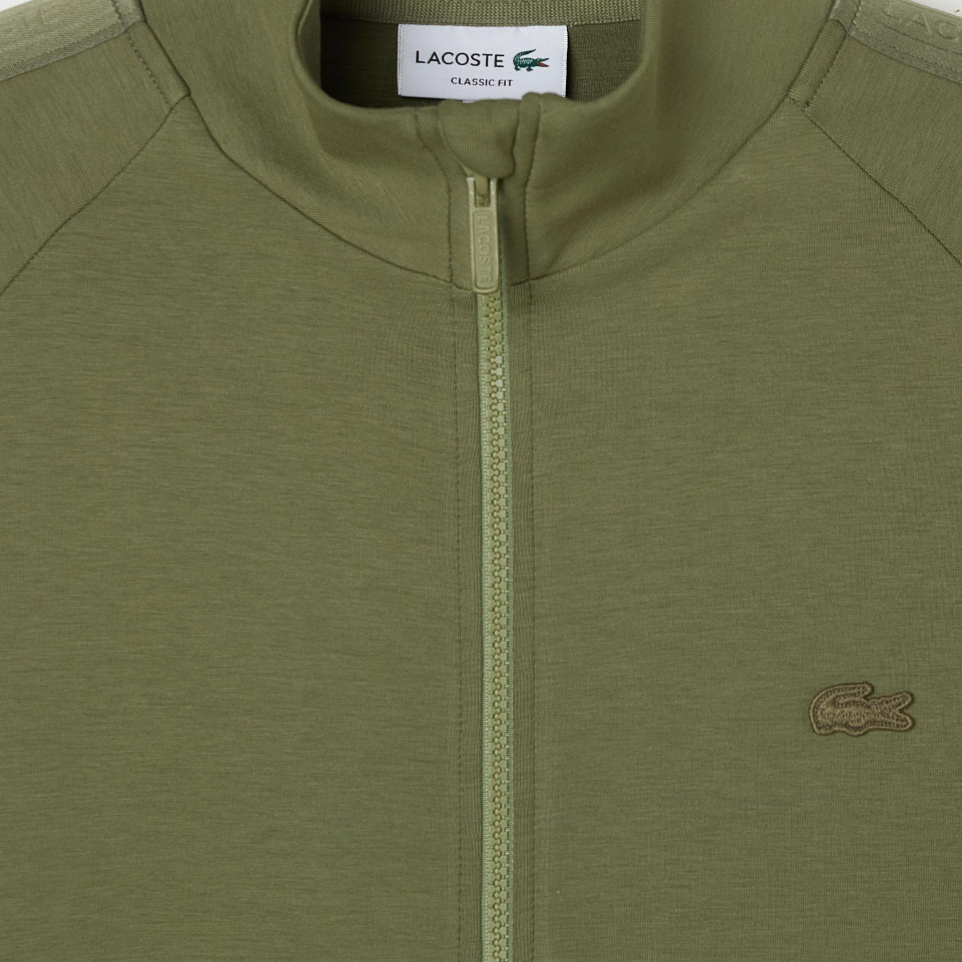 Erkek Classic Fit Dik Yaka Haki Sweatshirt