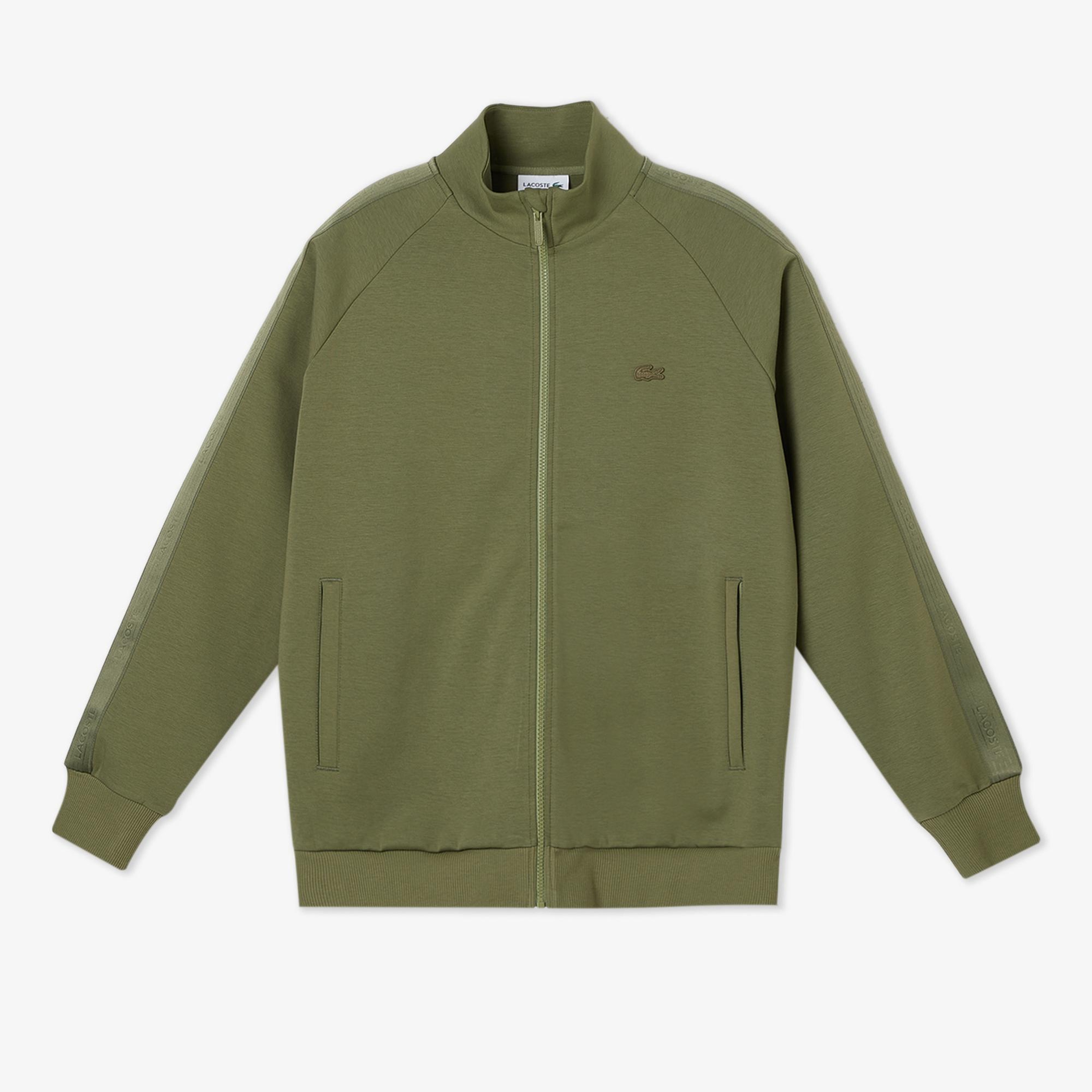 Erkek Classic Fit Dik Yaka Haki Sweatshirt