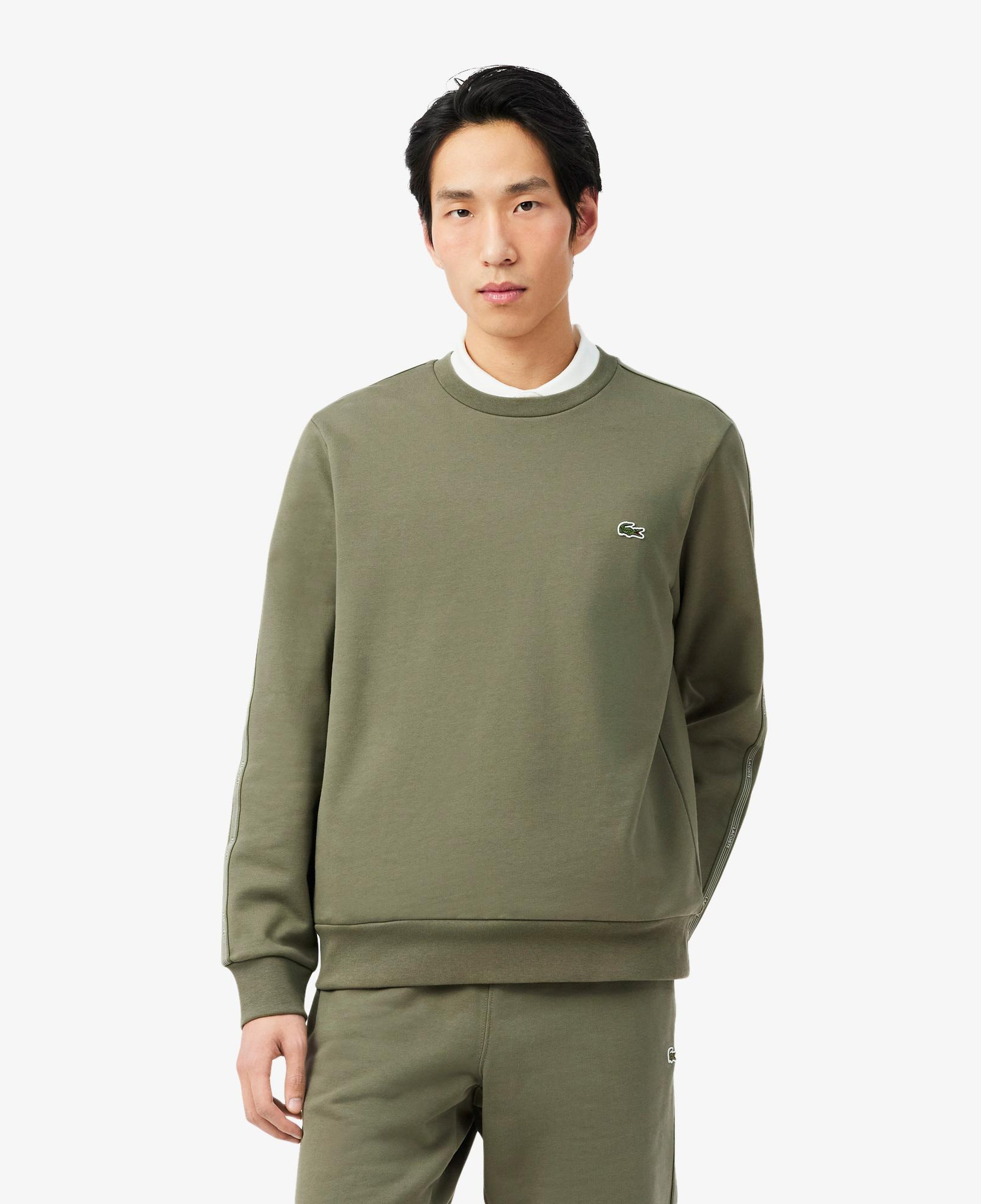 Erkek Classic Fit Bisiklet Yaka Haki Sweatshirt