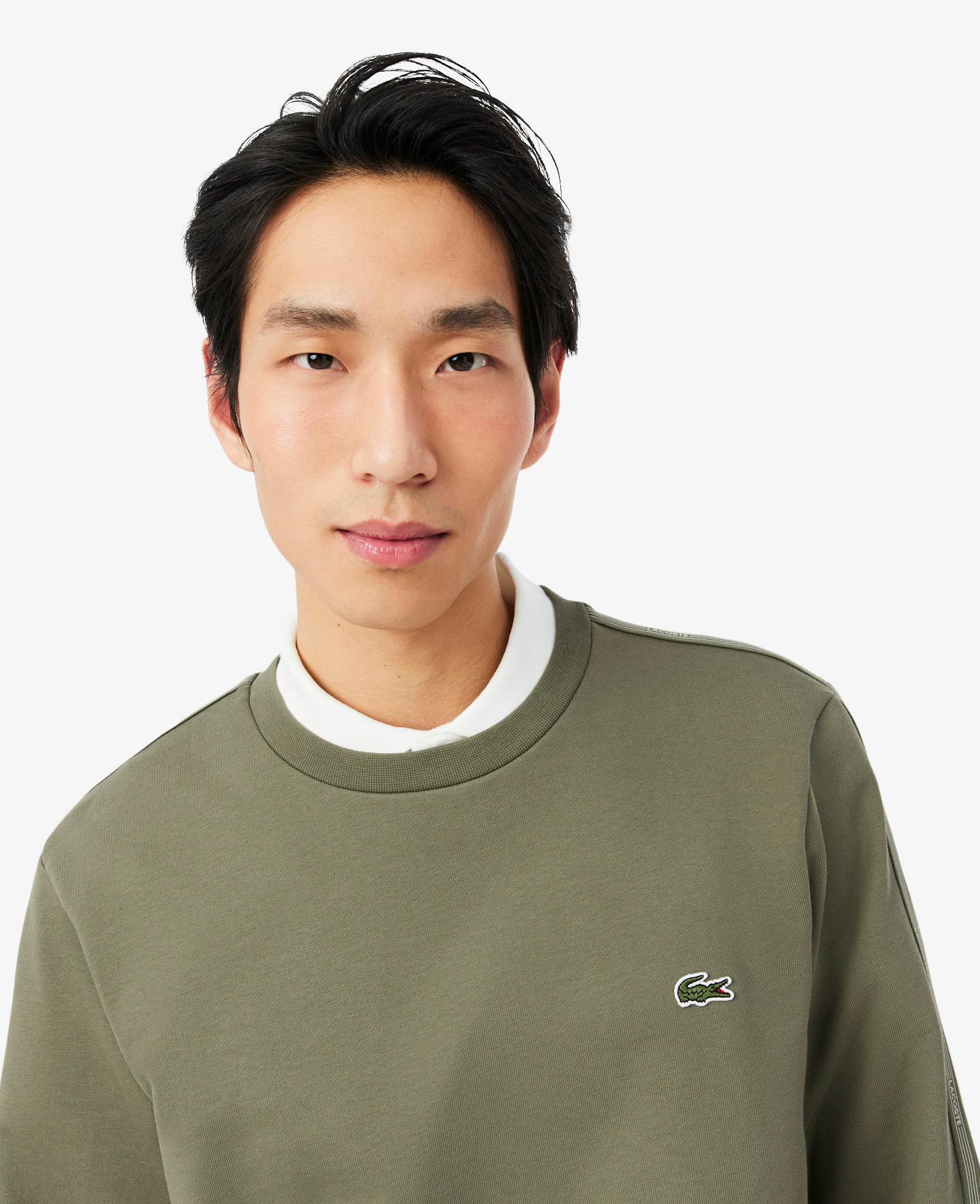 Erkek Classic Fit Bisiklet Yaka Haki Sweatshirt