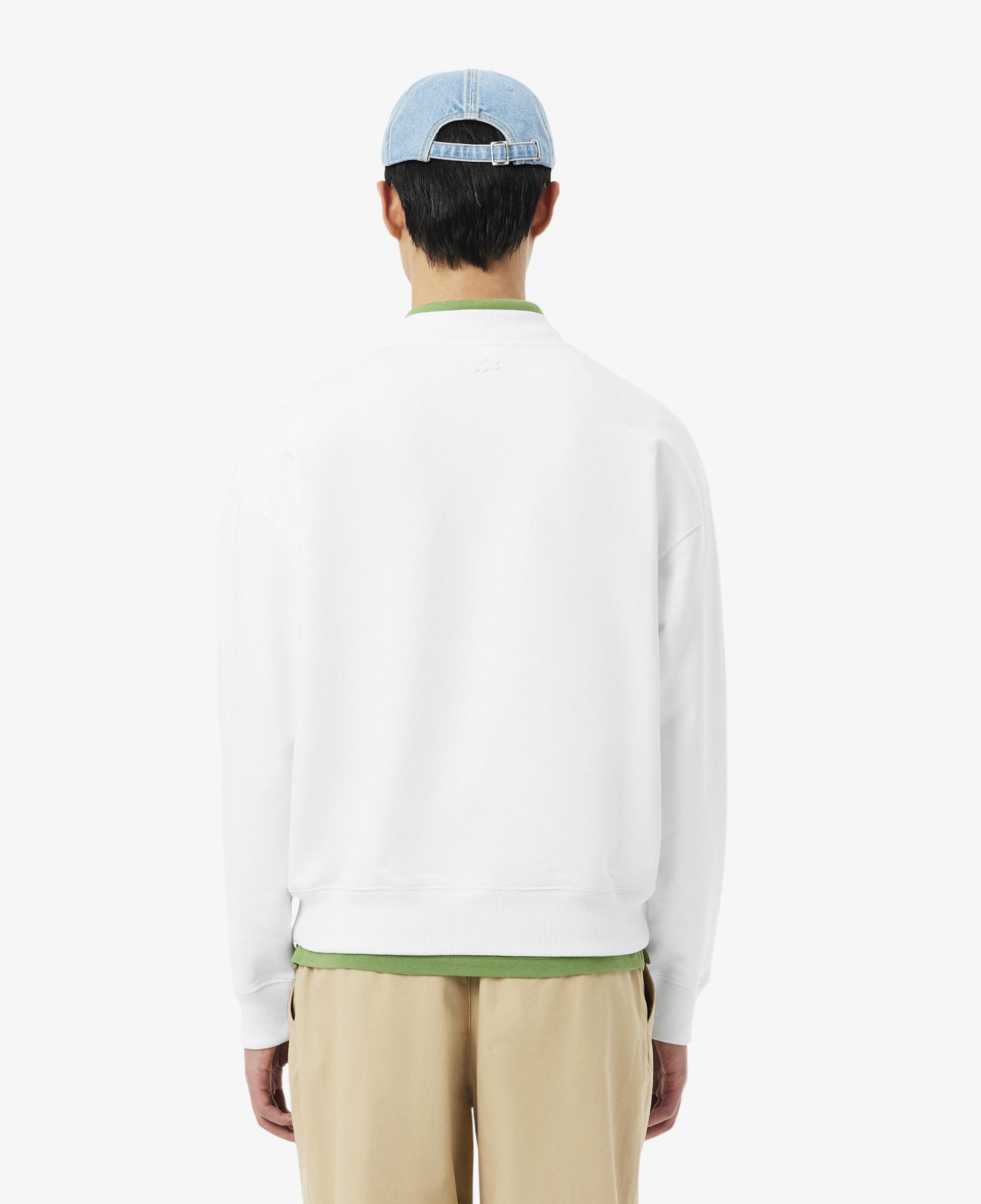 Erkek Loose Fit Bisiklet Yaka Beyaz Sweatshirt