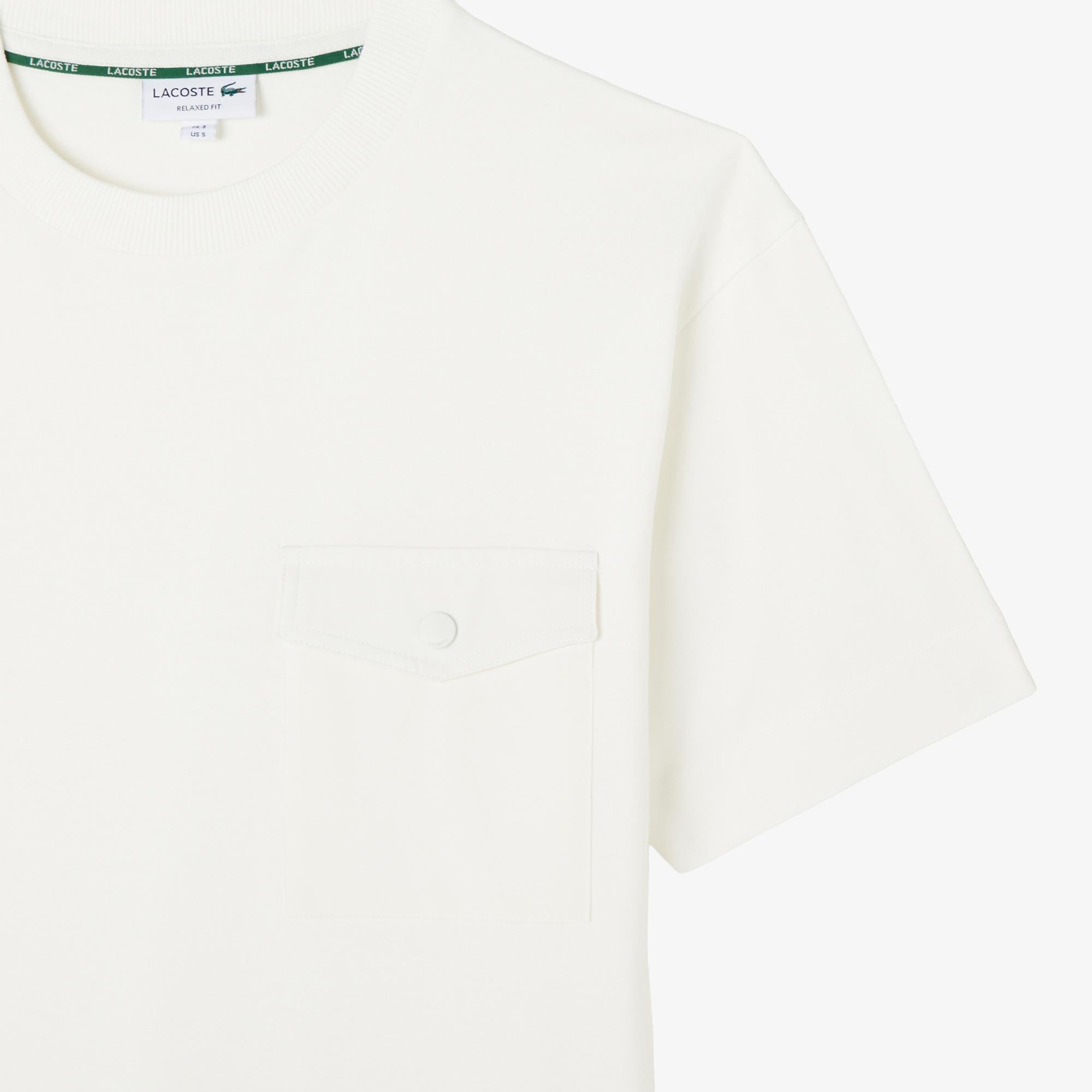 Erkek Relaxed Fit Bisiklet Yaka Krem T-Shirt