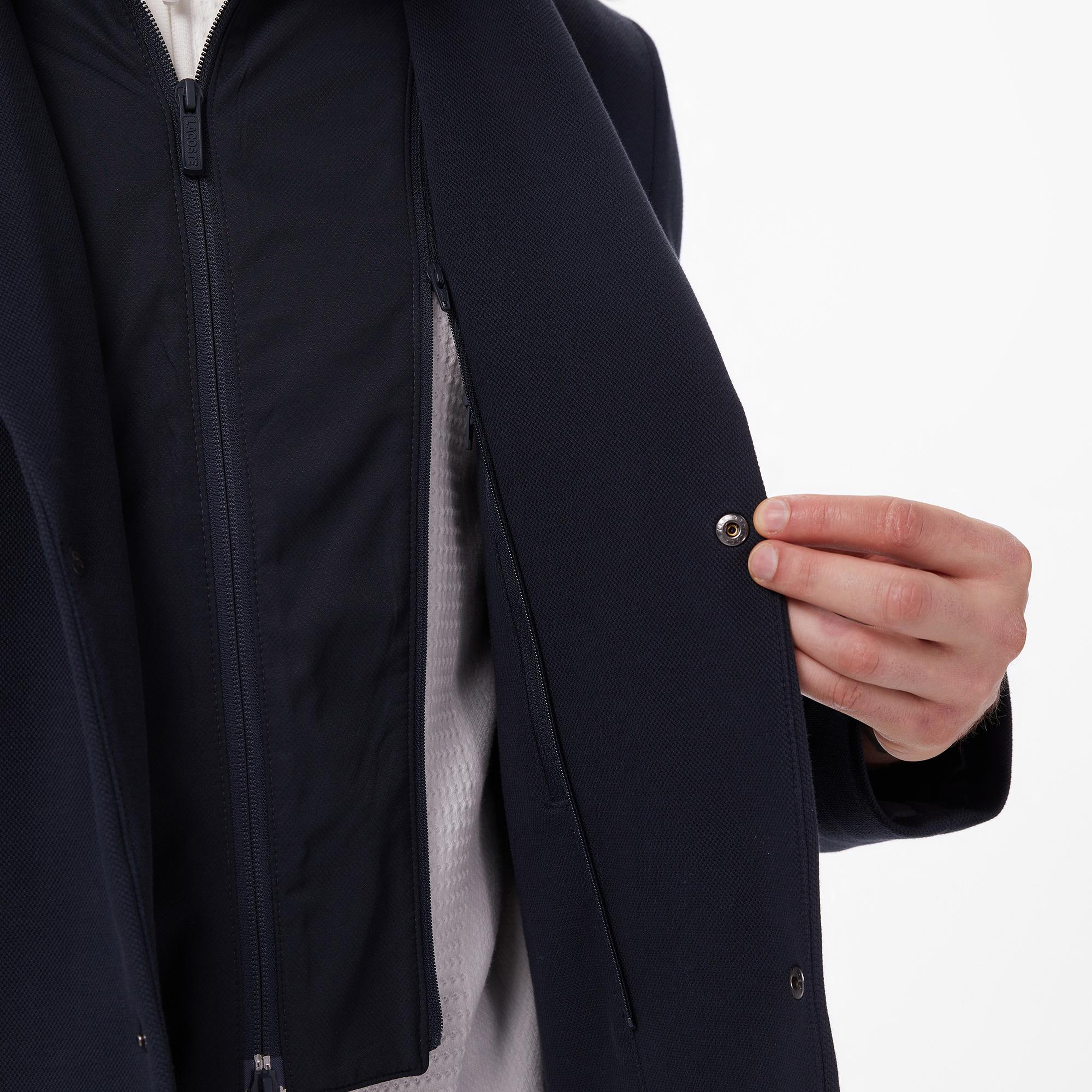 Erkek Kapüşonlu Koyu Gri Blazer