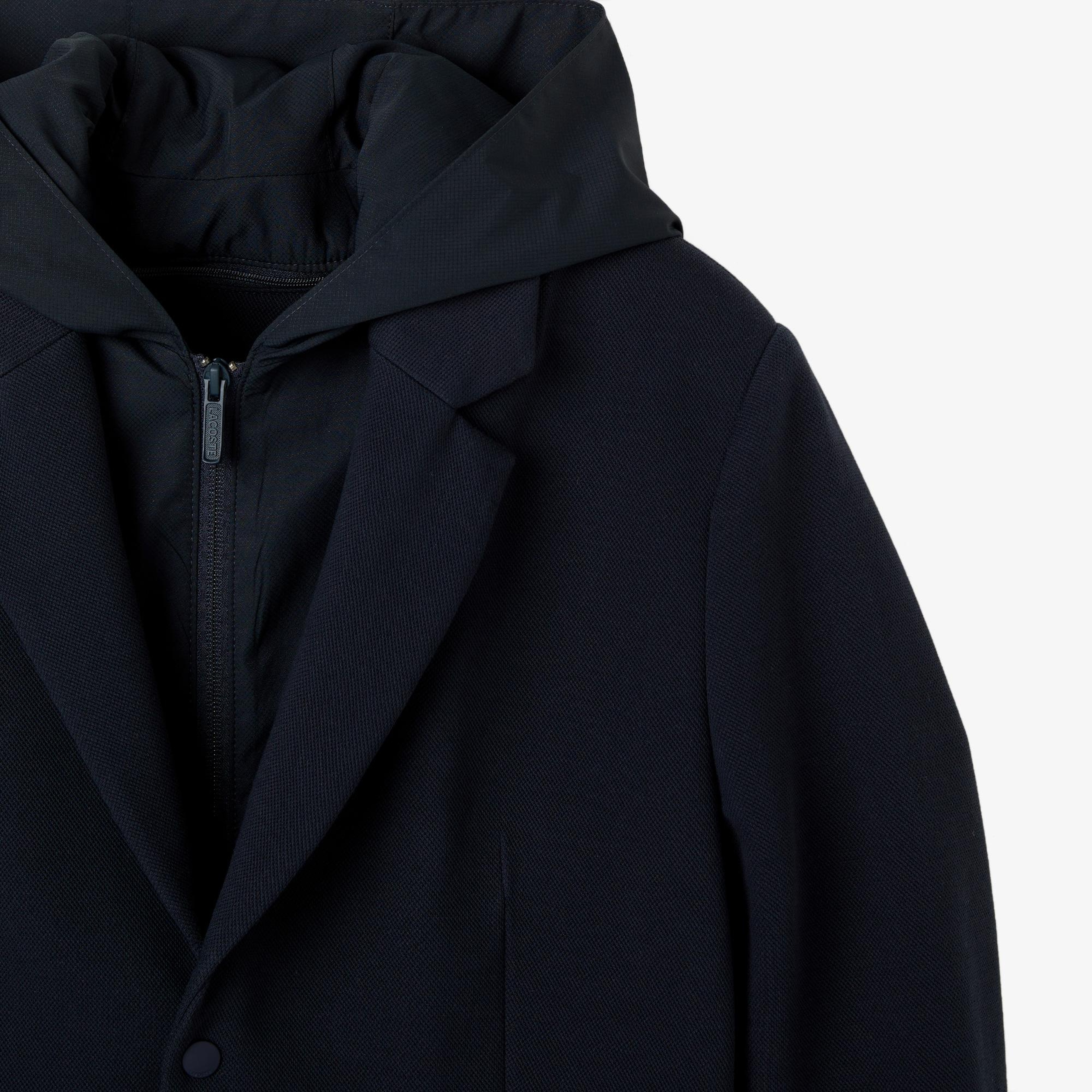 Erkek Kapüşonlu Koyu Gri Blazer