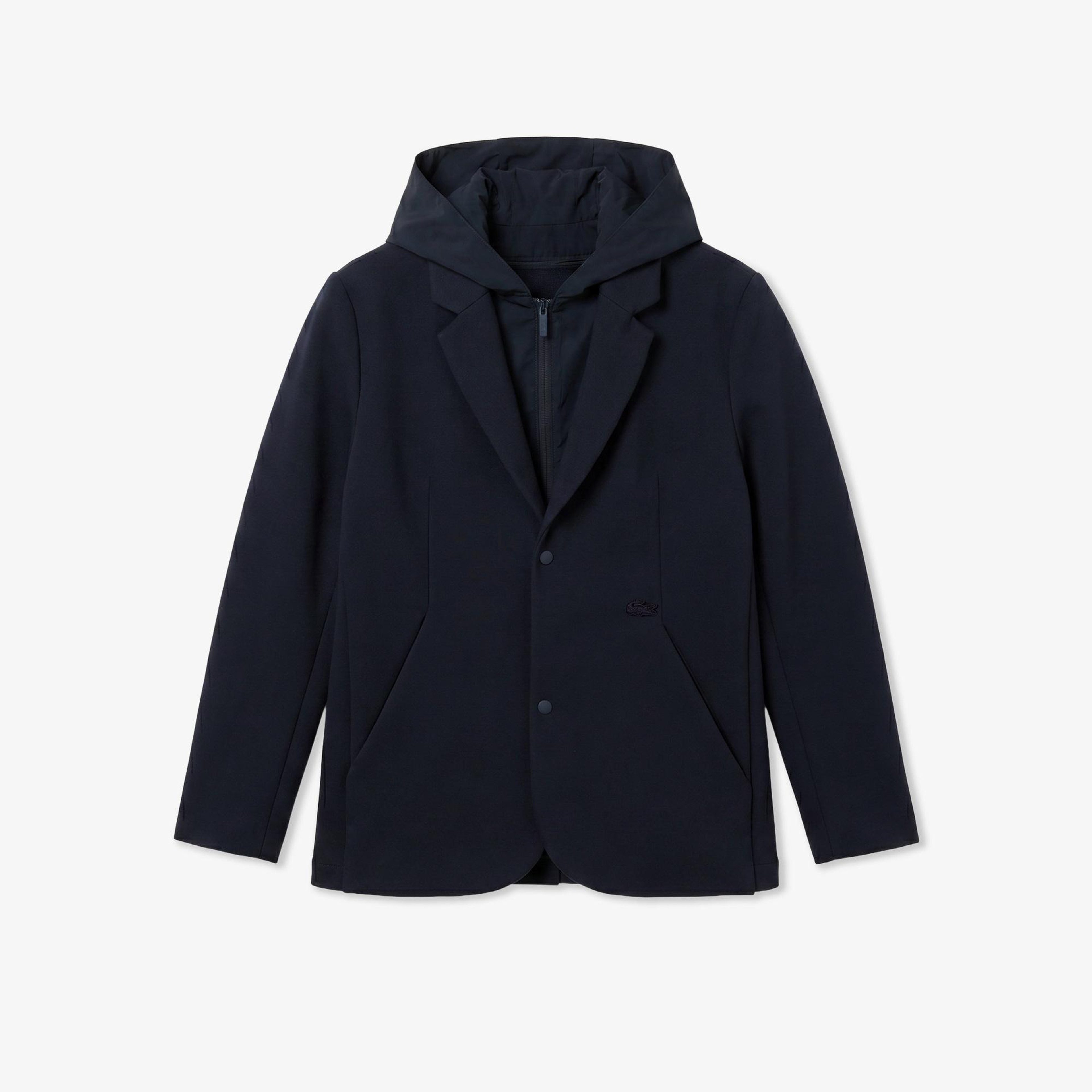 Erkek Kapüşonlu Koyu Gri Blazer
