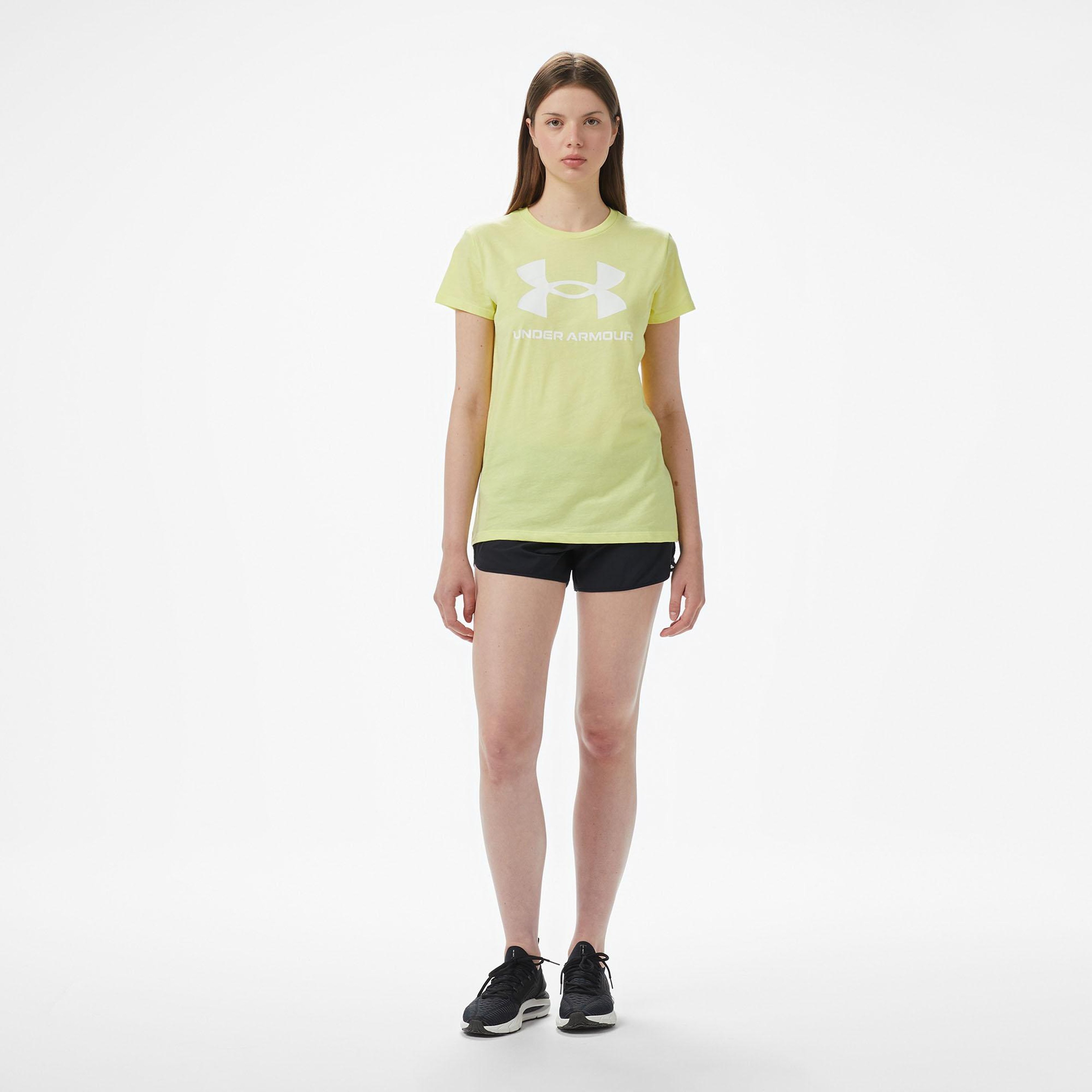 Under Armour Sportstyle Logo Ss Kadın Sarı T-Shirt