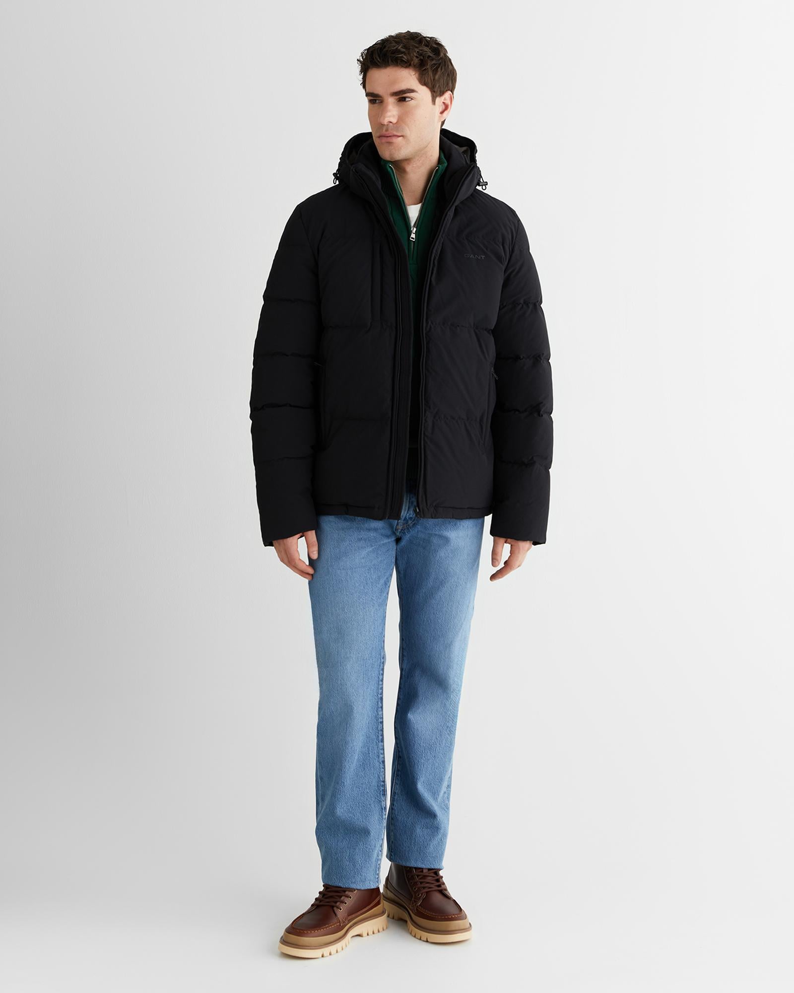 GANT Erkek Siyah Regular Fit Fermuarlı Mont
