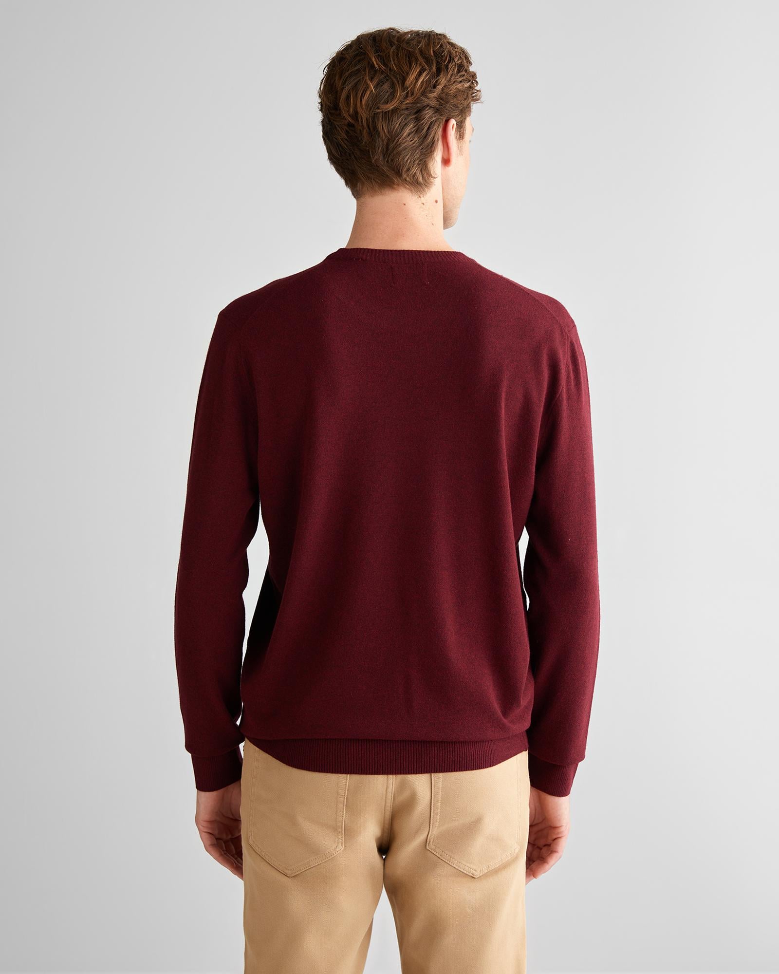 GANT Erkek Bordo Standart Fit Bisiklet Yaka Triko