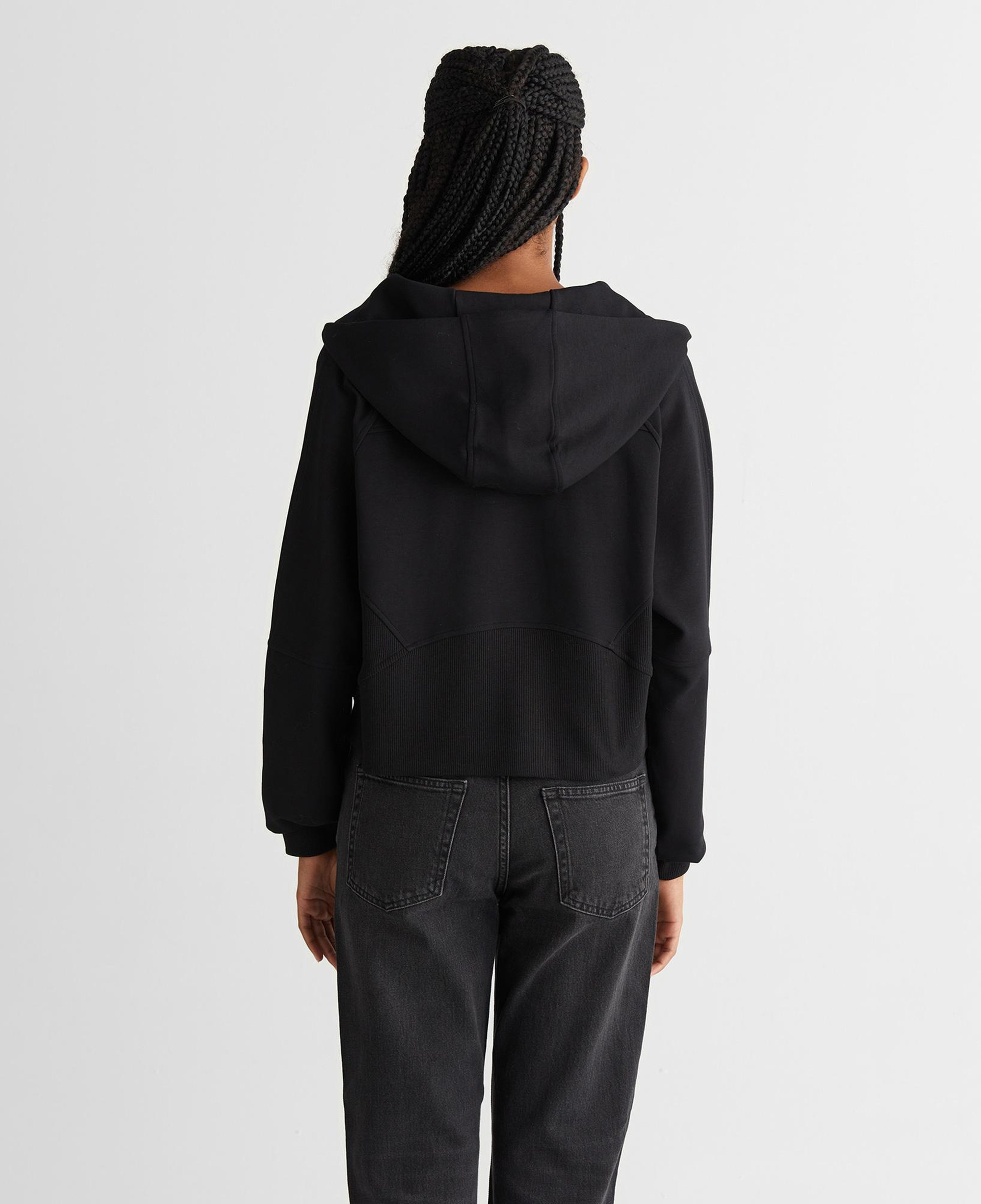 Kadın Siyah Regular Fit Kapüşonlu Sweatshirt